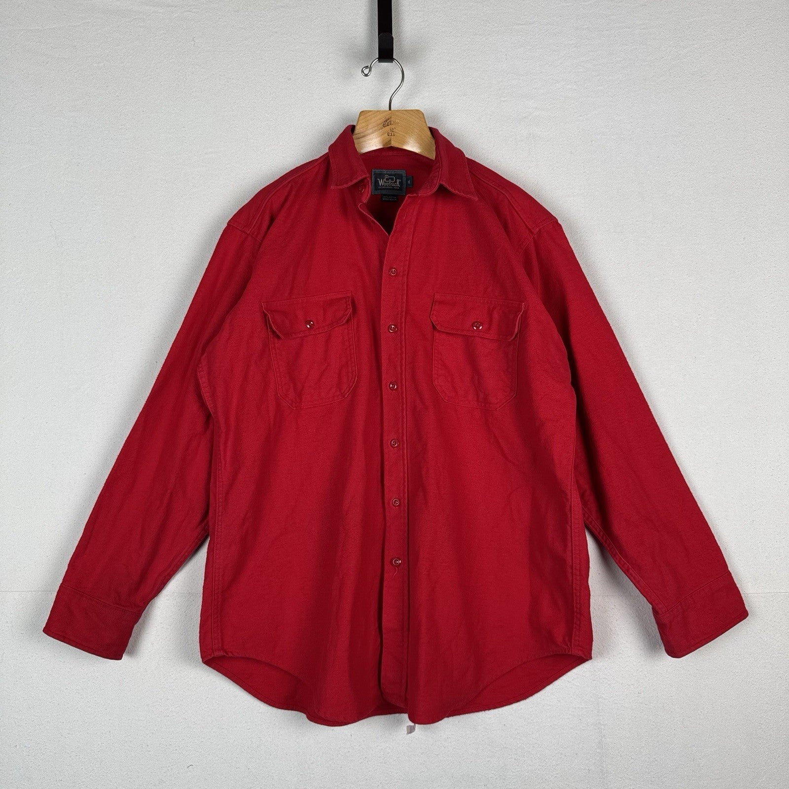 Vintage Woolrich Cotton Flannel Men’s XL Red Heavyweight Shirt Made in USA