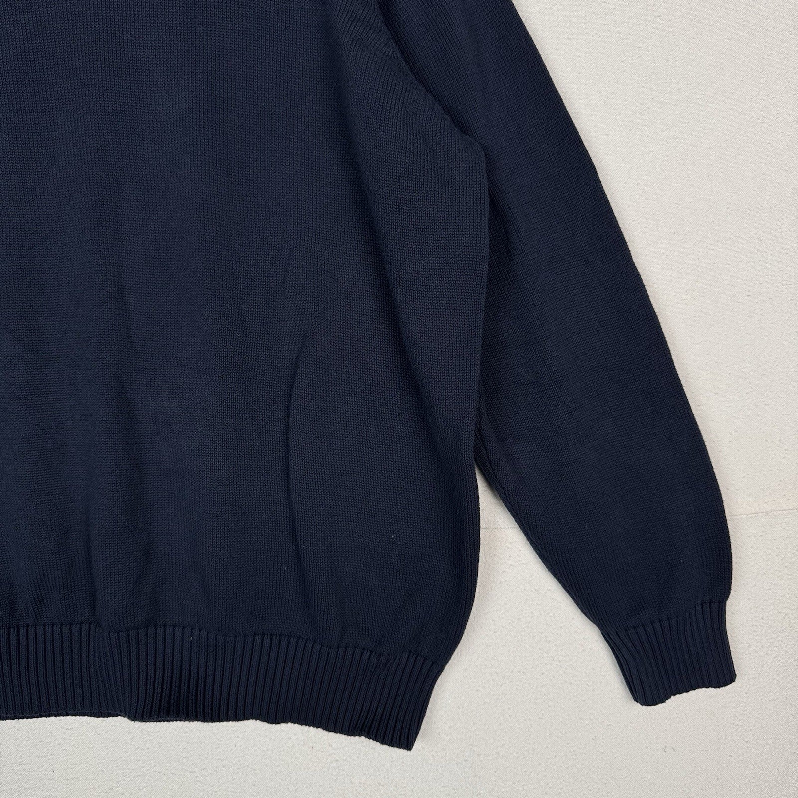 Lands' End Drifter Pullover Crewneck Sweater Navy Blue Cotton 3XLT 54-56 Tall