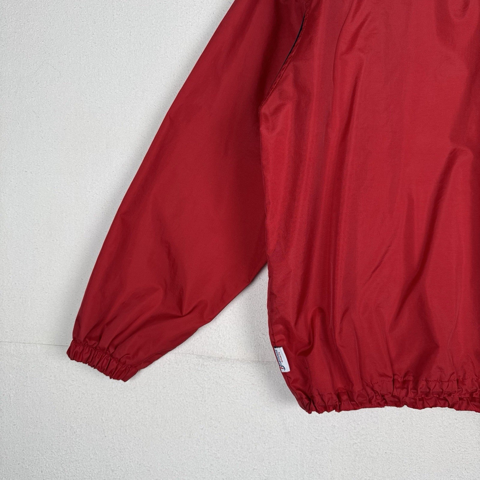 Vtg Boathouse Baseball Club Golf Mens XL Red Windbreaker 1/4 Snap Pullover USA