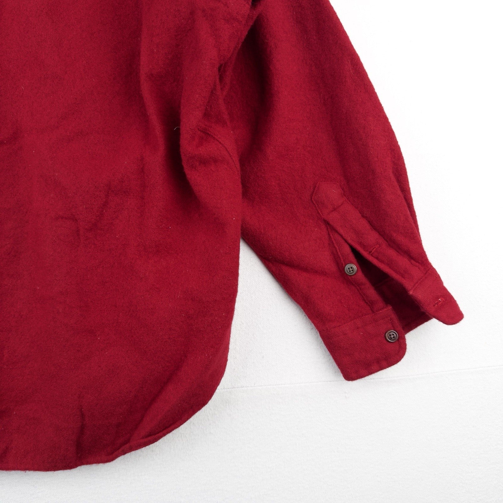 90s Vtg Polo Ralph Lauren Red Lowell 100% Wool Button Up Shirt Boxy *Distressed