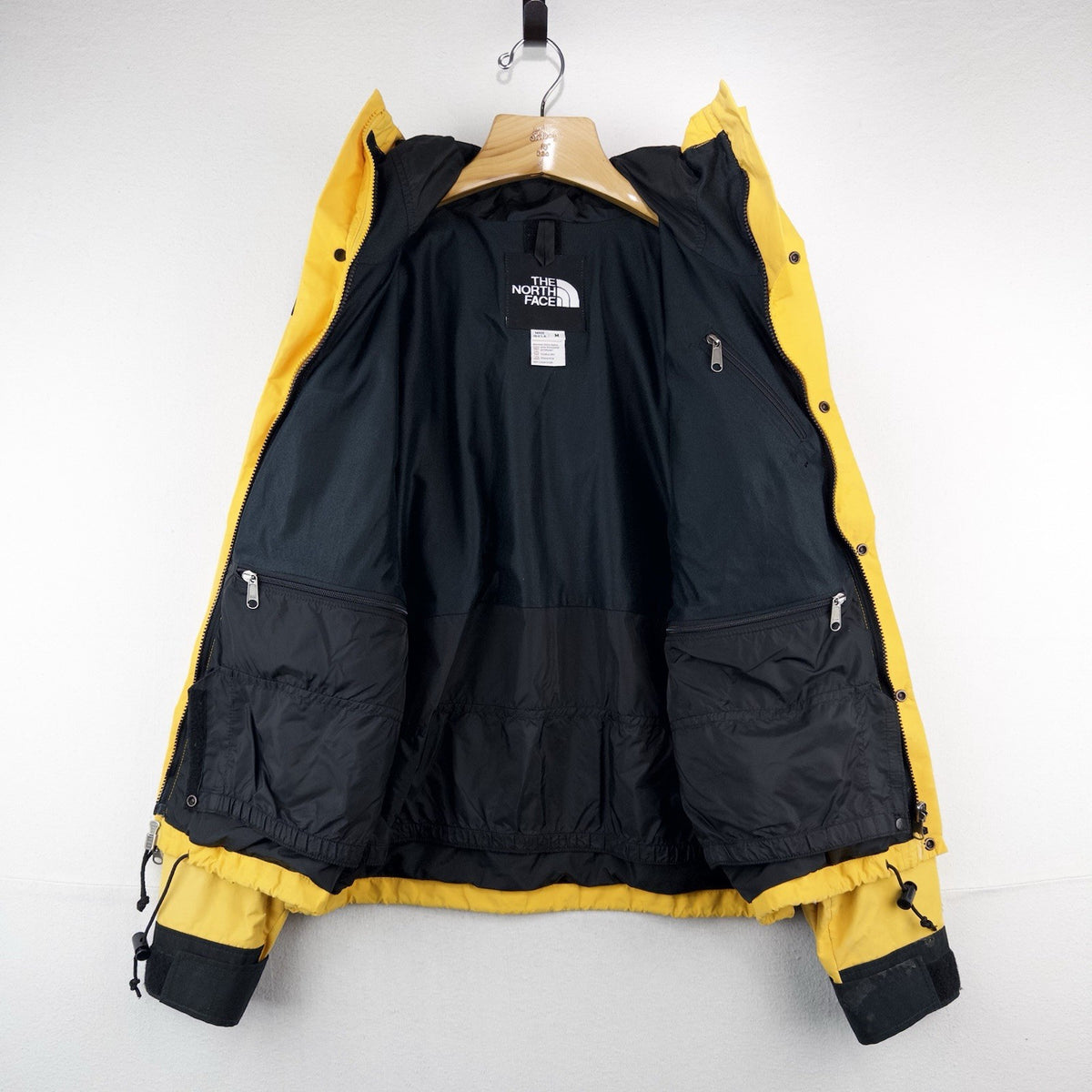 90’s Vtg North Face Mountain Jacket Men’s M Yellow Black Made in USA *Distressed