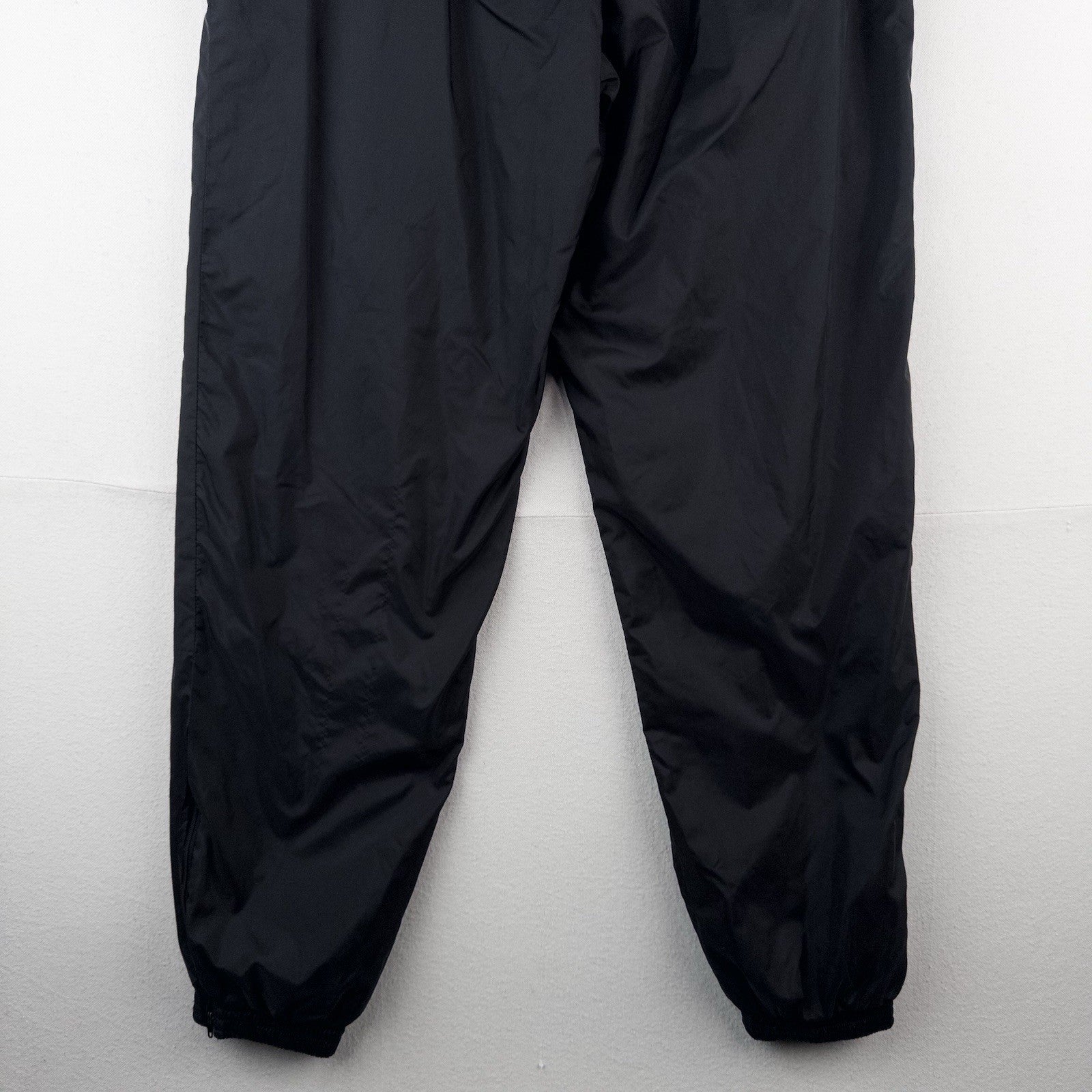 90s Vtg Nike Nylon Jogger Pants Men’s Large Black Drawstring Lined Zip Ankle