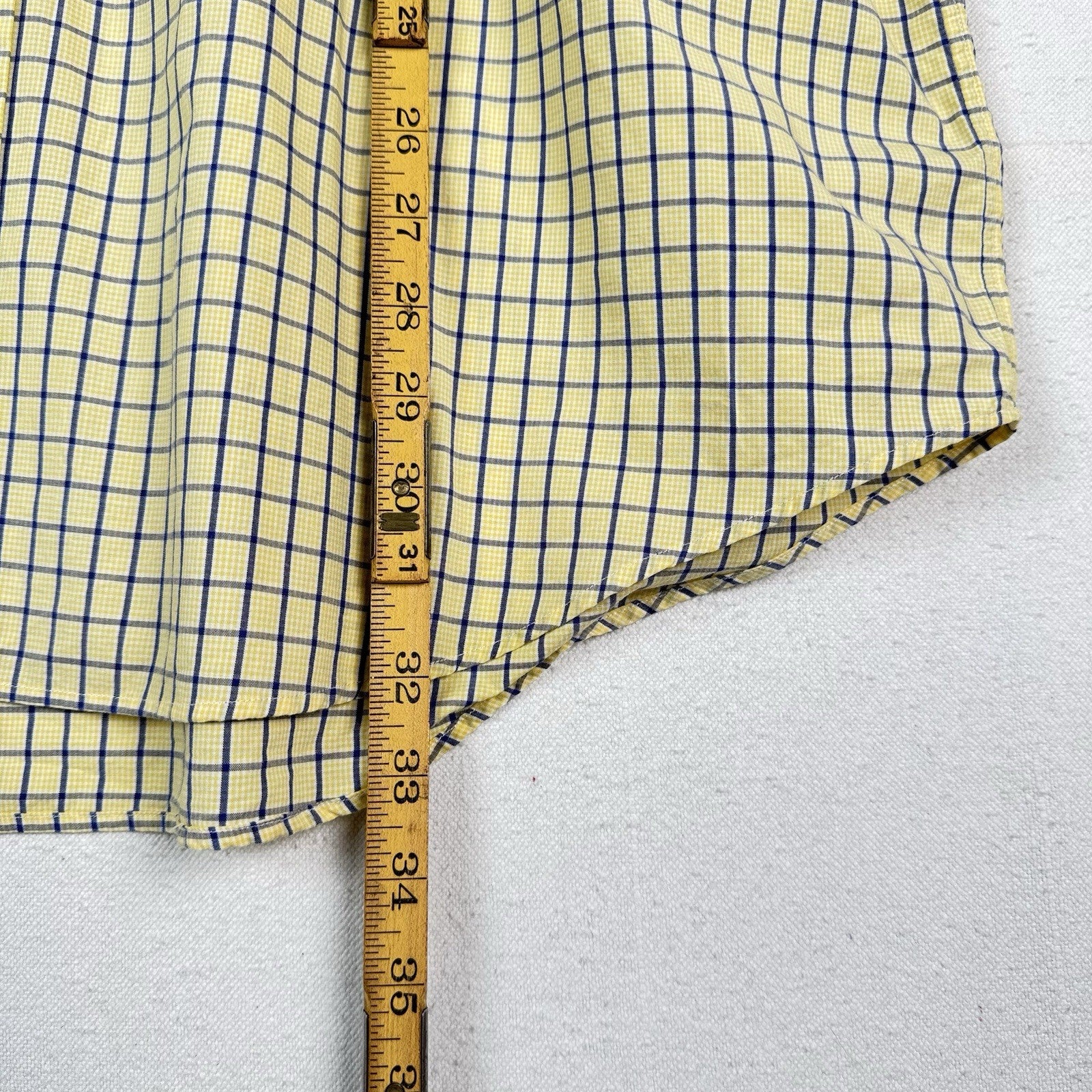 Vintage Ralph Lauren Button Down Blake Shirt Mens XL  SS Yellow Gingham Check