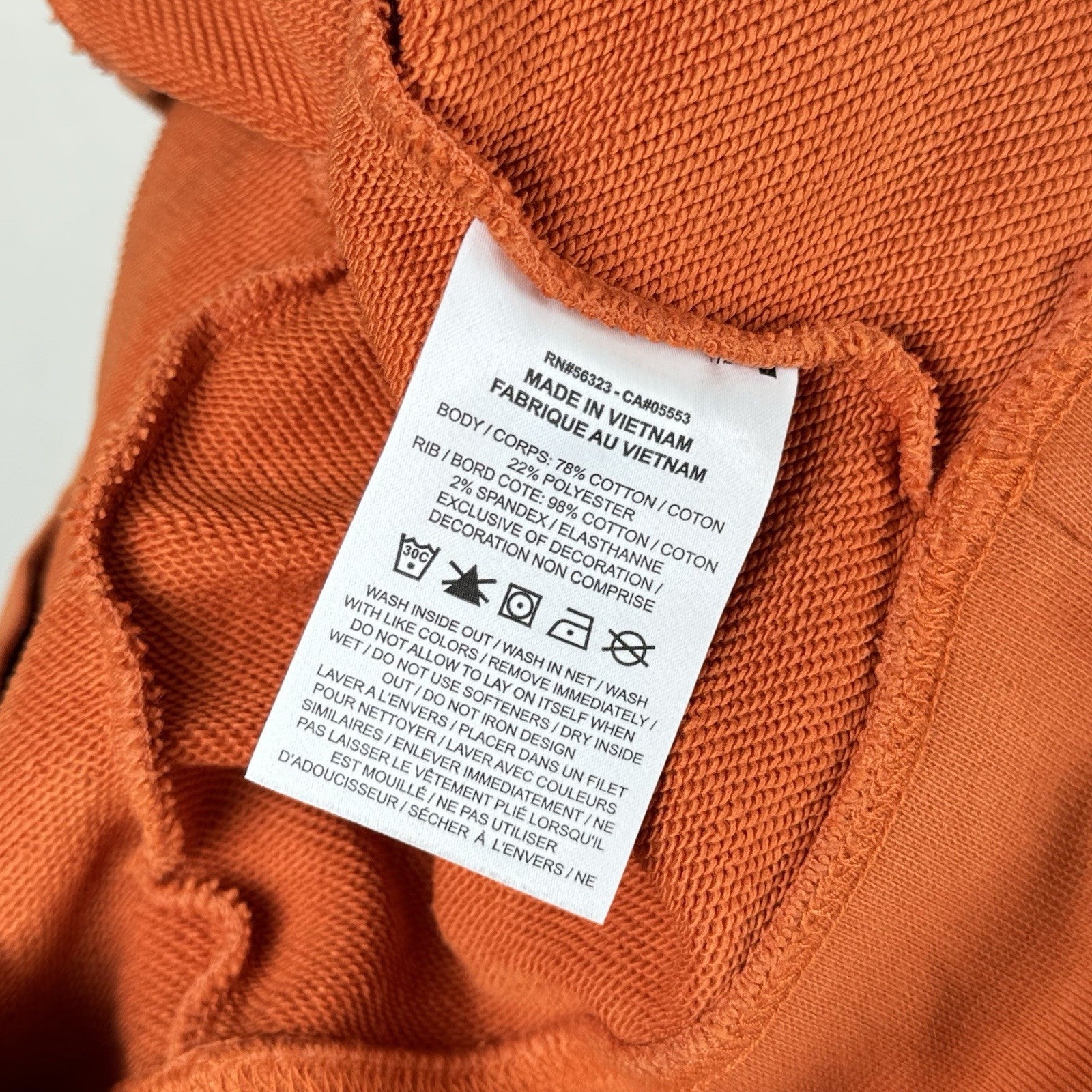 Nike Air Kids Medium Orange Cotton Blend Crew Neck Sweatshirt Reflective Logo