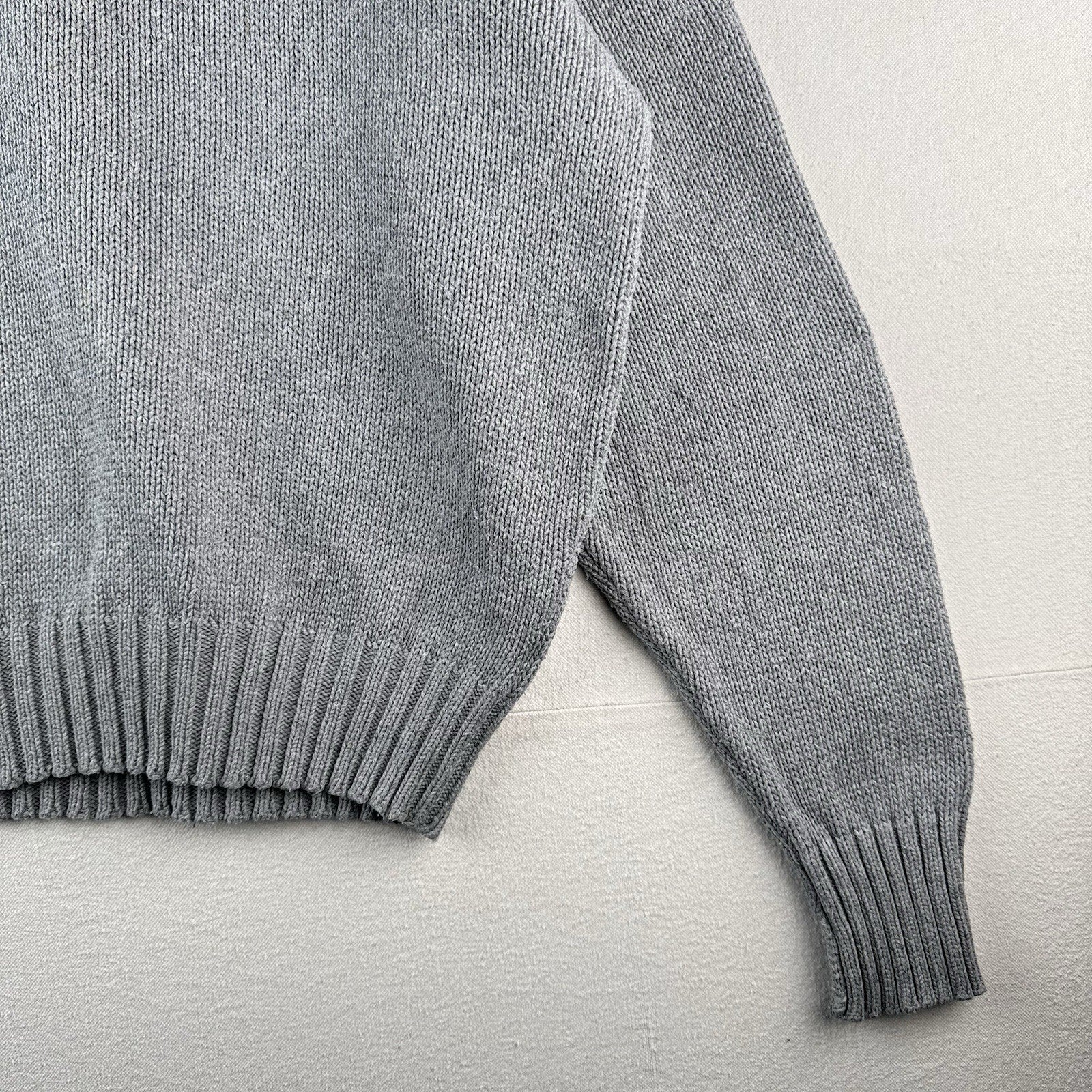 90’s Vintage Polo Ralph Lauren Knit Sweater Men’s XL Gray Cotton Crew Neck