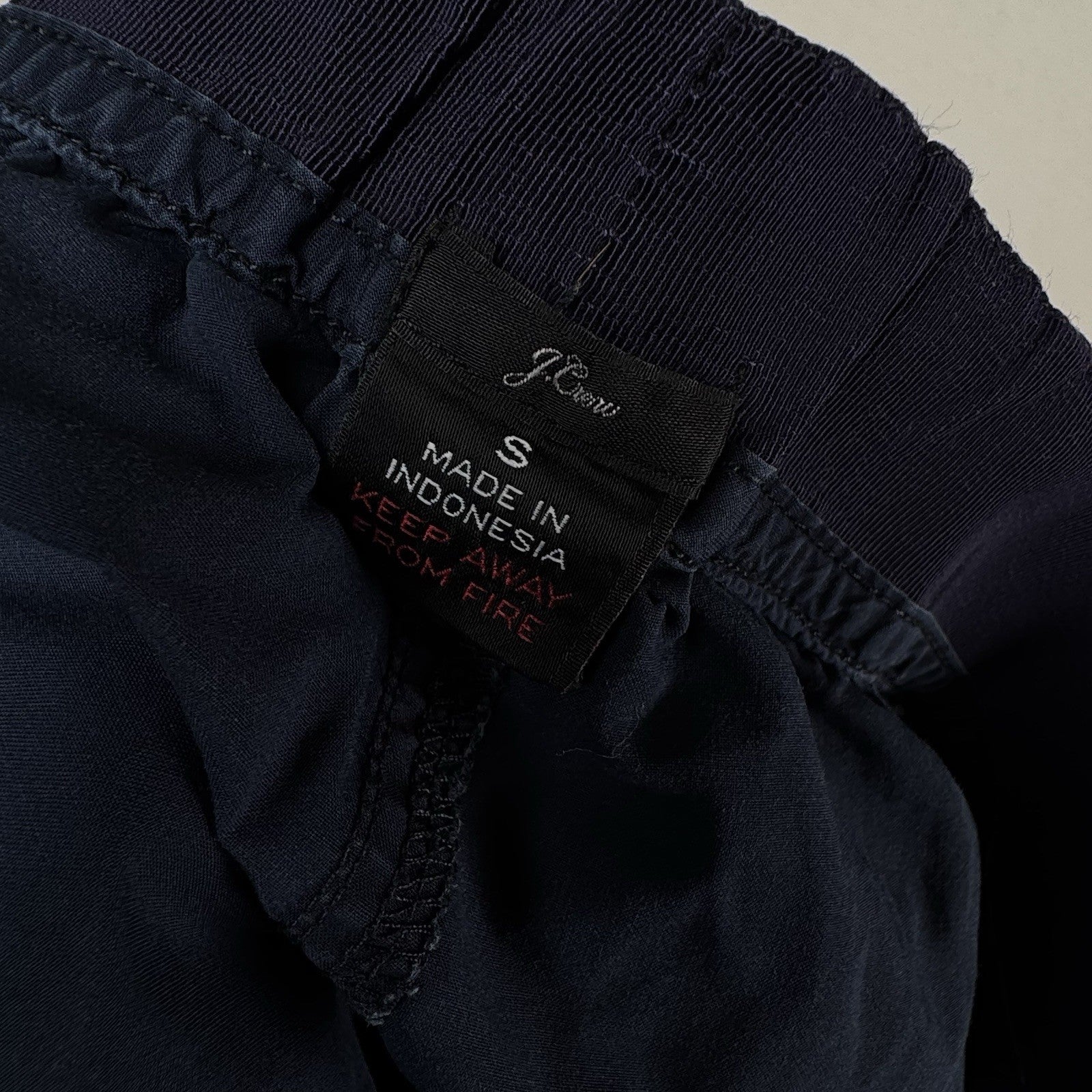 J. Crew Pajamas Loungewear Set Women's Small Navy Blue White Piping Long Sleeve
