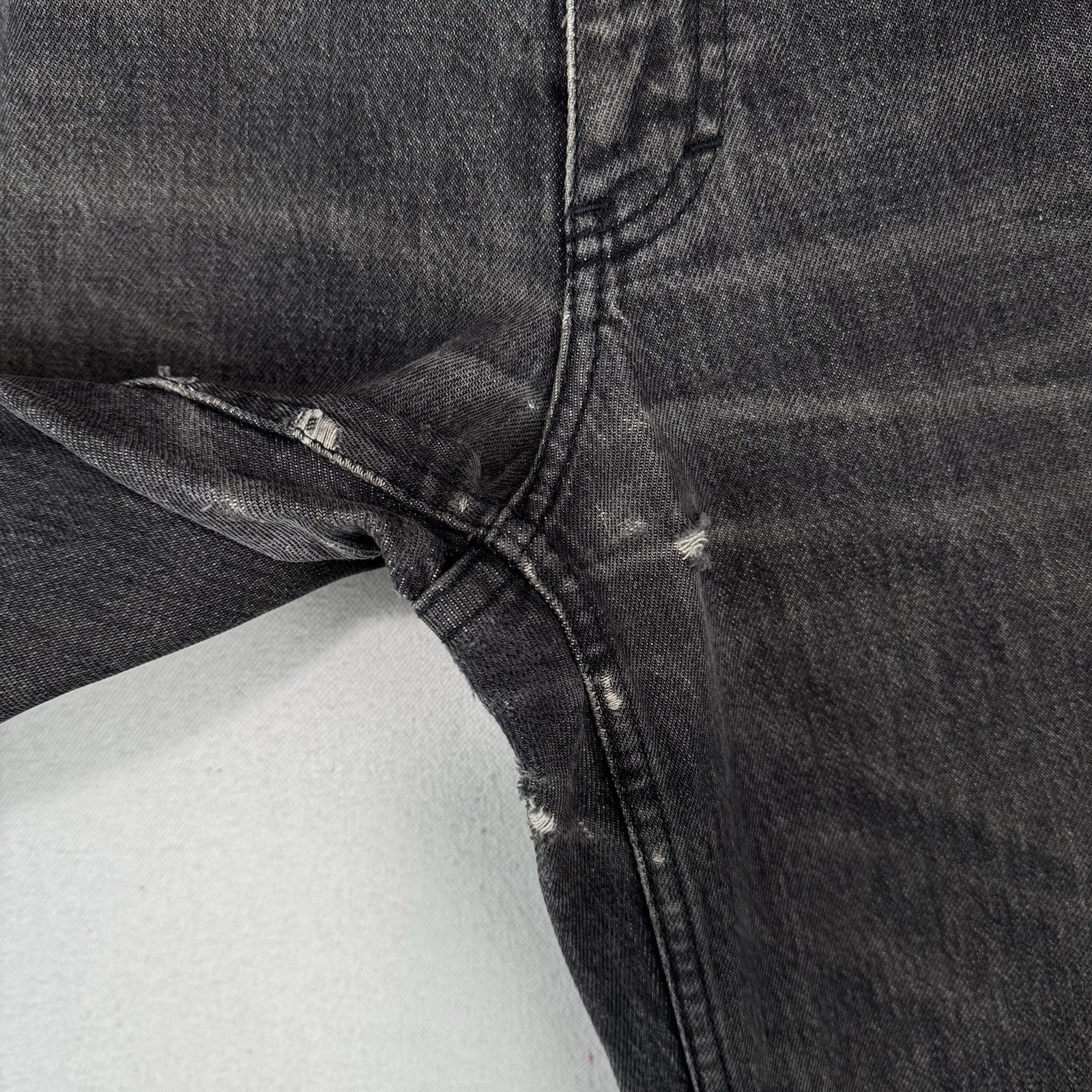 80’s Vtg Lauren Ralph Lauren Womens 30x31 Black Denim Jeans Made USA *Distressed