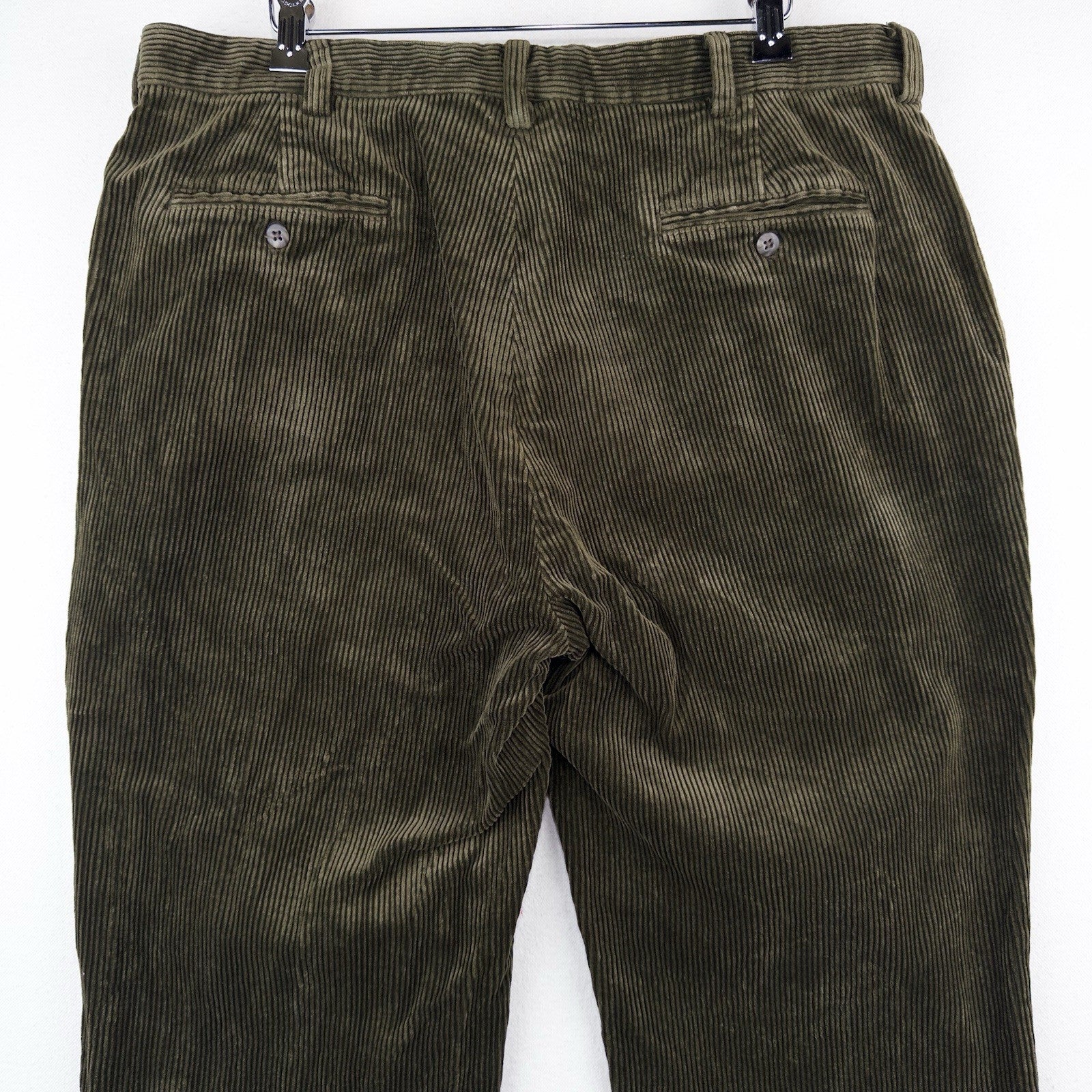 90's Vtg Polo Ralph Lauren Corduroy Pant Mens 38x32 Olive Green Wide Wale