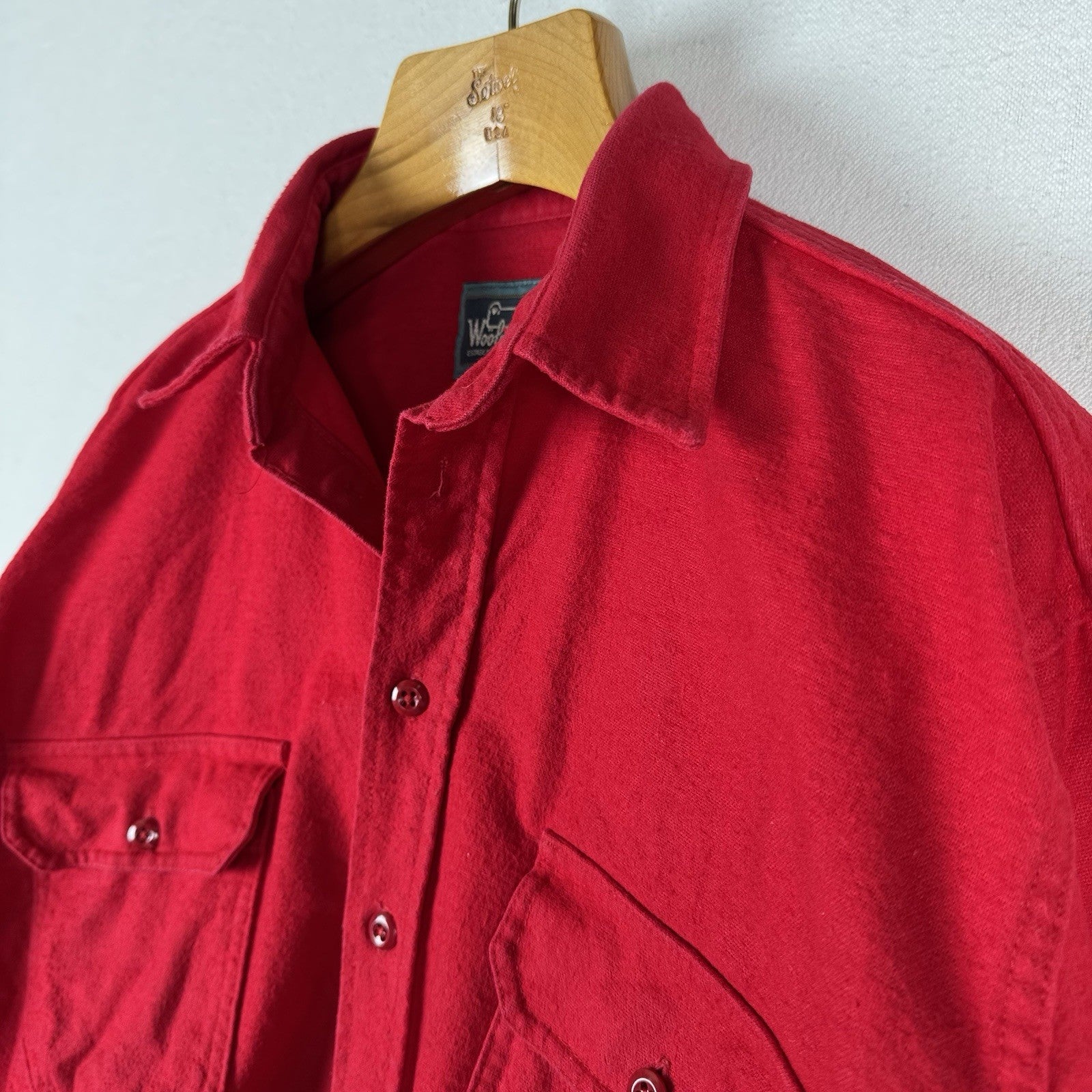 Vintage Woolrich Cotton Flannel Men’s XL Red Heavyweight Shirt Made in USA