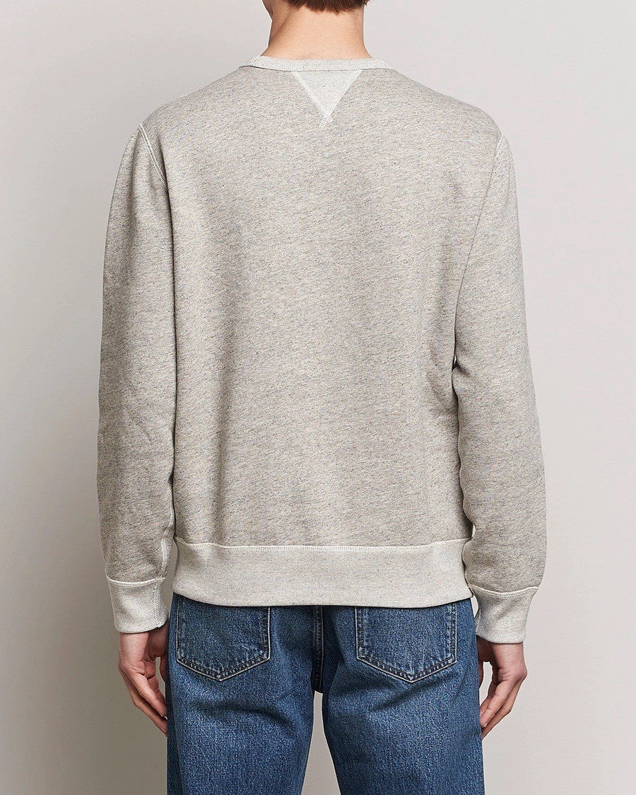 Polo Ralph Lauren Double V Men’s Large Marled Grey Sweatshirt Core Crewneck