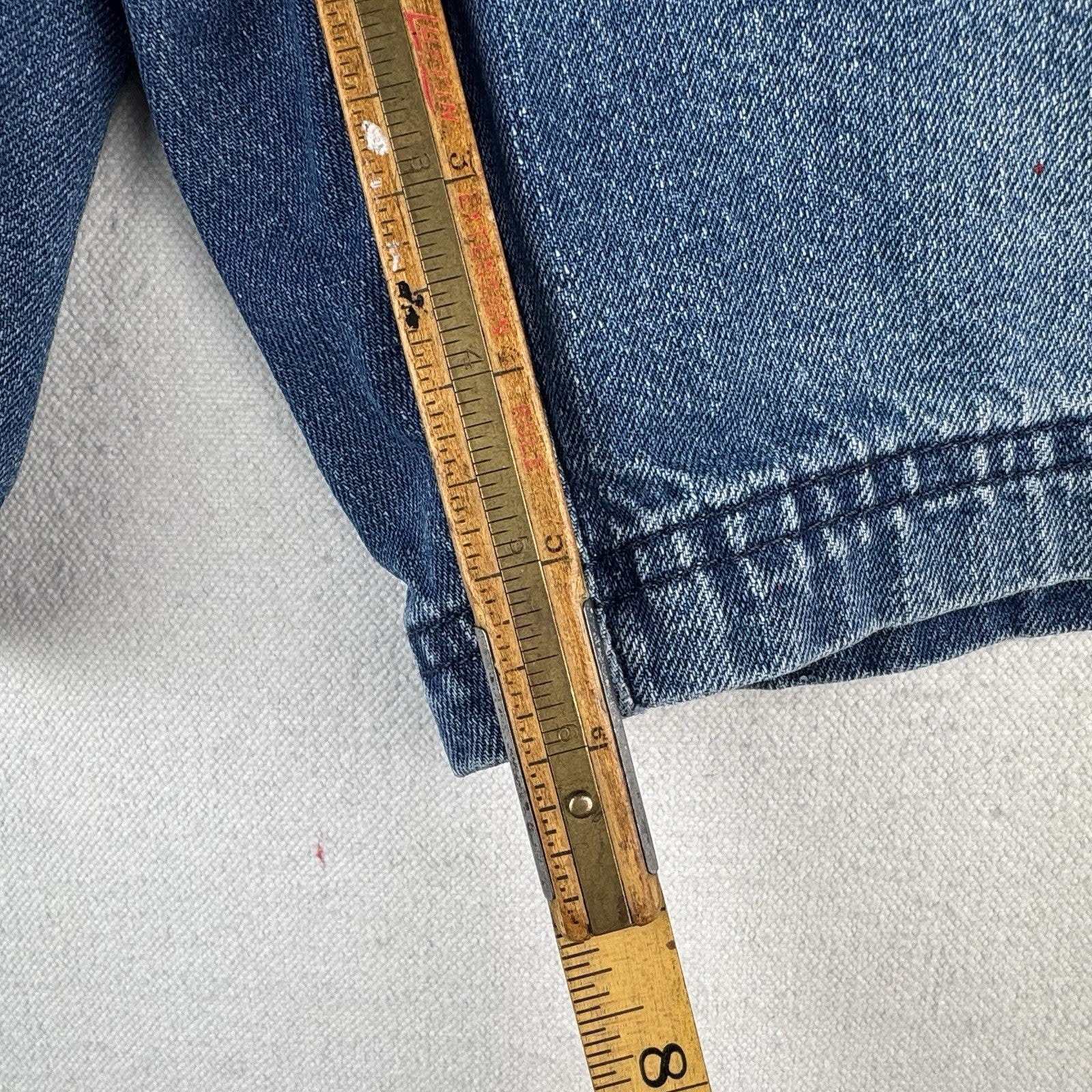 Vtg Croft & Barrow Denim Cargo Safari Pocket Shorts Mens 32x6 Blue Elastic Waist