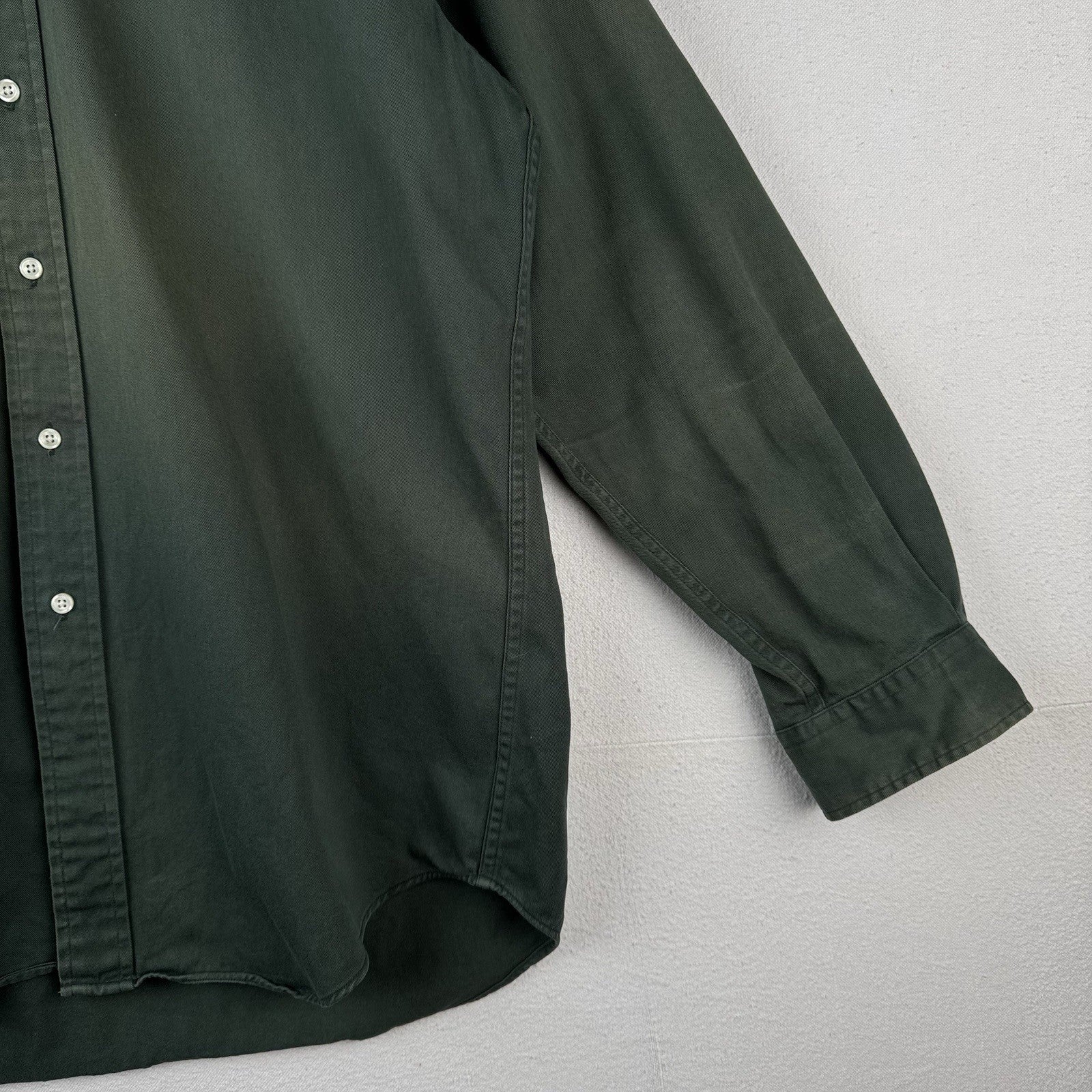 Vintage Ralph Lauren Mens M Green Blake Long Sleeve Shirt *Distressed Sun Faded