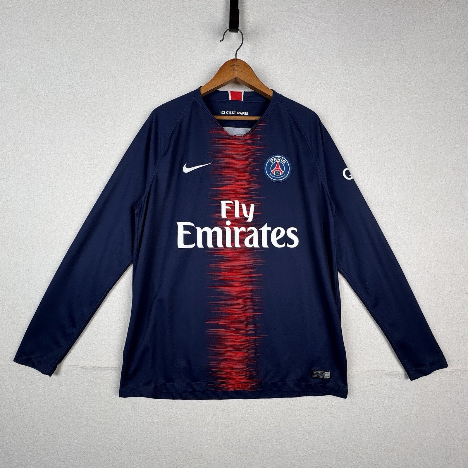 Nike Paris Saint Germain 2018 2029 Home Shirt Jersey Long Sleeve Men’s Large