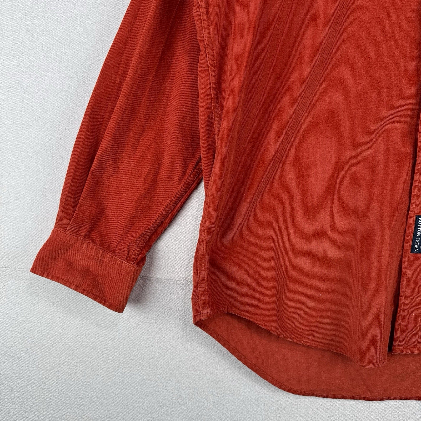 Ralph Lauren Blaire Button Down Corduroy Shirt Red Burnt Orange Men’s Medium