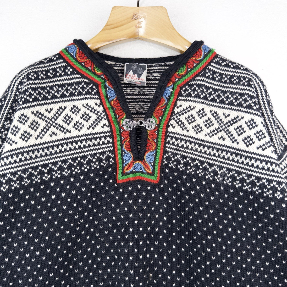 80’s Vtg Dale of Norway Pullover Sweater Men’s Large Fair Isle Wool Knit Black