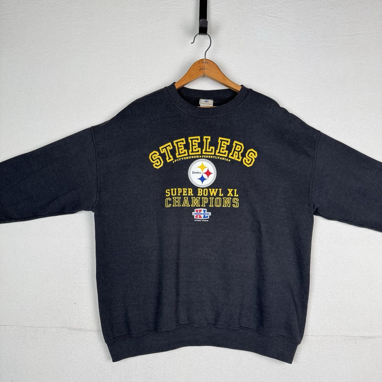 Lee Heavyweight Pittsburgh Steelers Super Bowl Champ 2006 Crewneck L