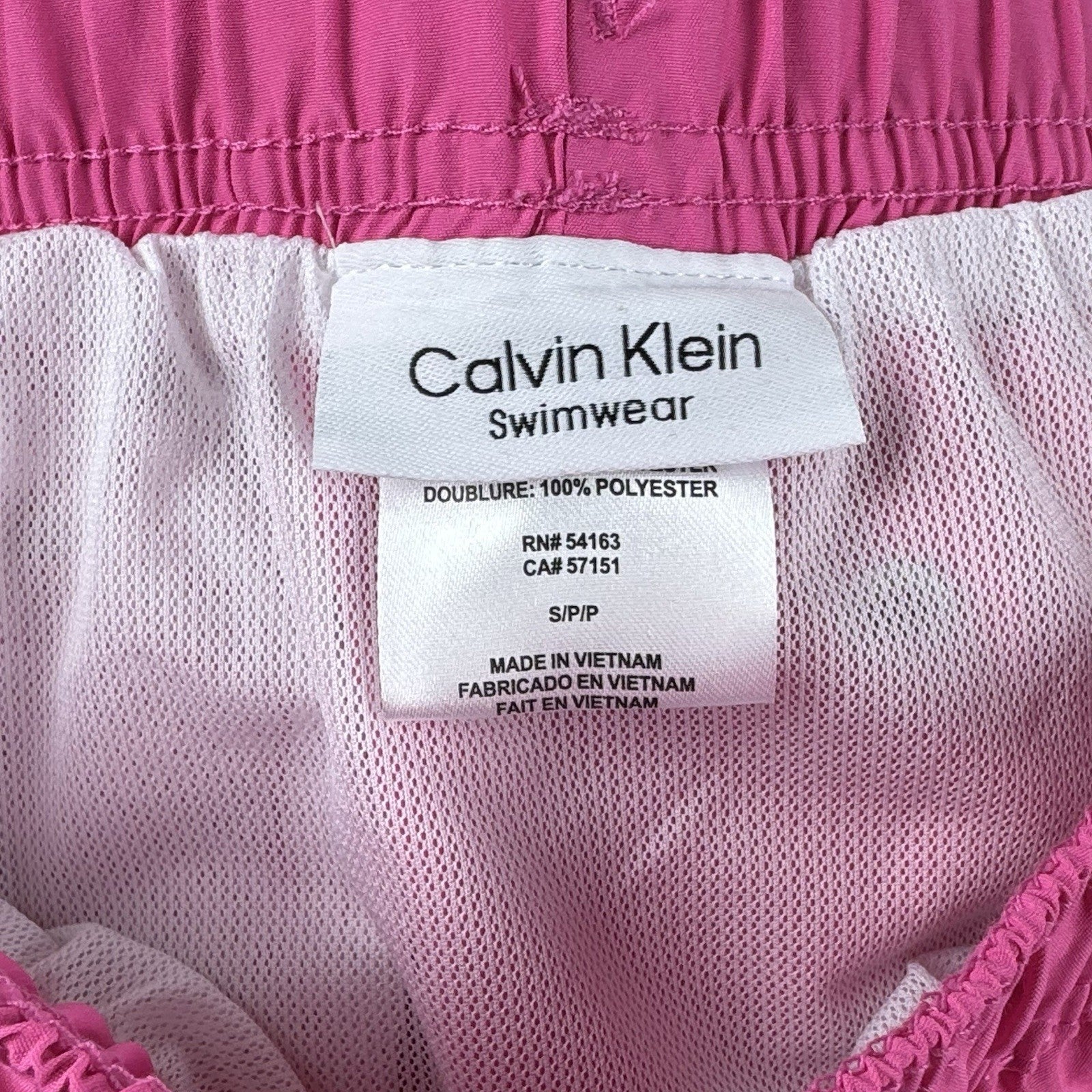 Calvin Klein Swimwear Men's Size Small Solid Pink Built-In Briefs Shorts
