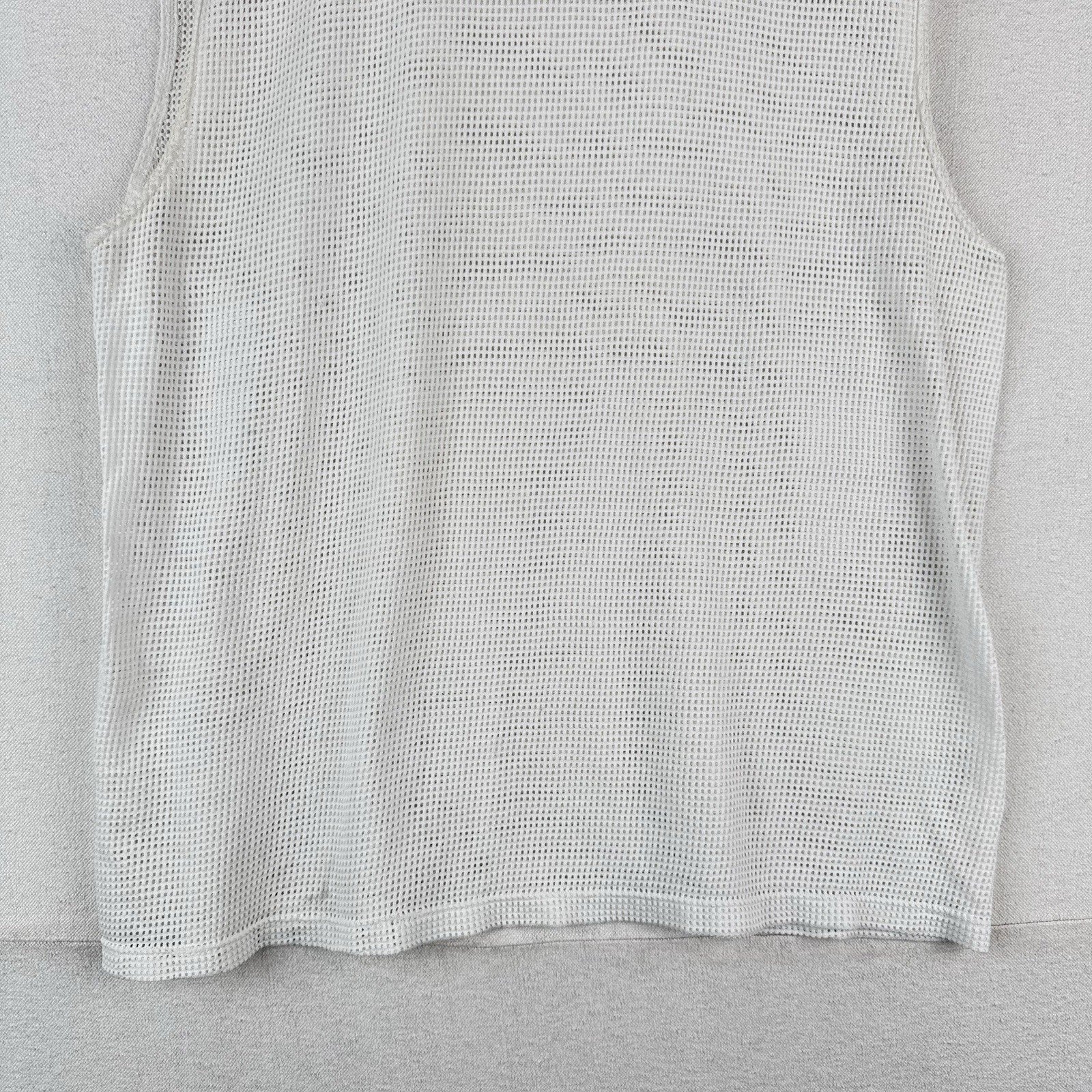 90’s Vtg Jerzees Mesh Tank Sleeveless T-shirt Men’s L White Made USA *Read