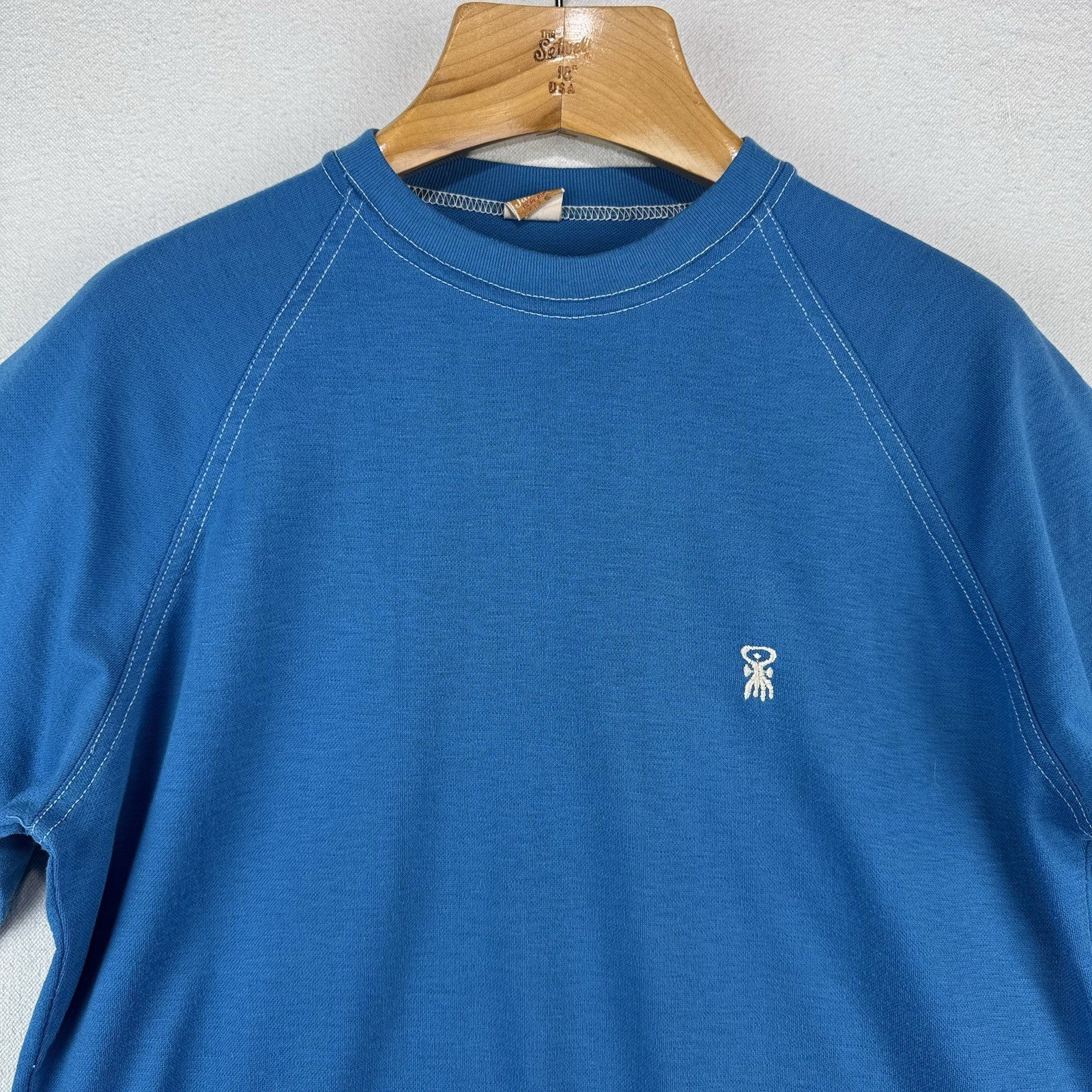60’s Vtg Jantzen Swim Surf Raglan T-Shirt Men’s L Blue Short Sleeve Made In USA