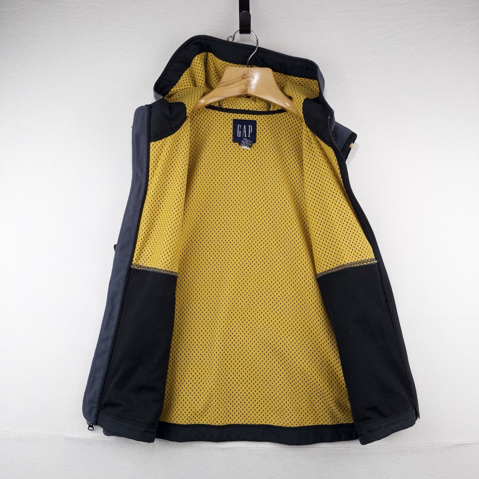90’s Vtg Gap Fleece Hooded Vest Mens M Blue Full Zip
