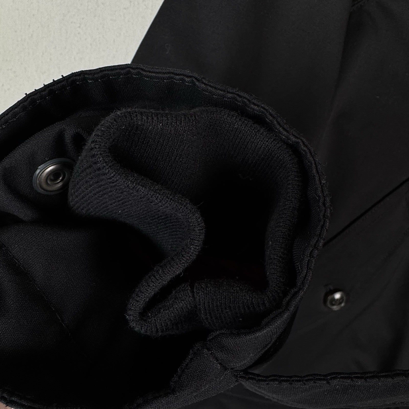 Abercrombie & Fitch Water Resistant Down Lined Black Parka Men’s M *No Hood Fur*