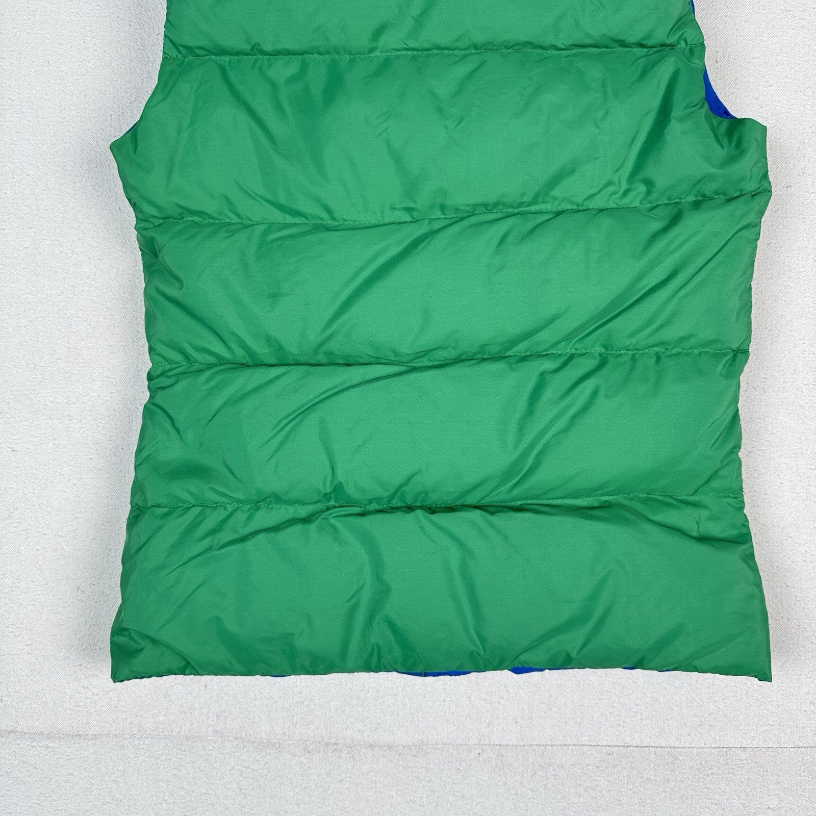 Vintage 70’s Gerry Goose Down Vest Reversible Blue Green Made USA XS (Youth L)