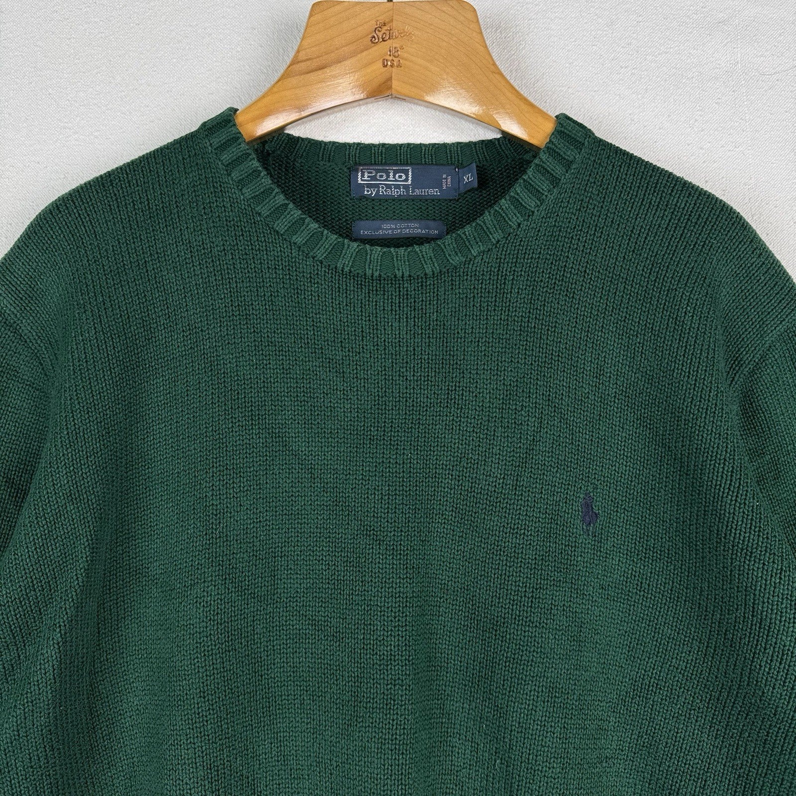 90’s Vintage Polo Ralph Lauren Sweater Men’s XL Green Knit Pullover