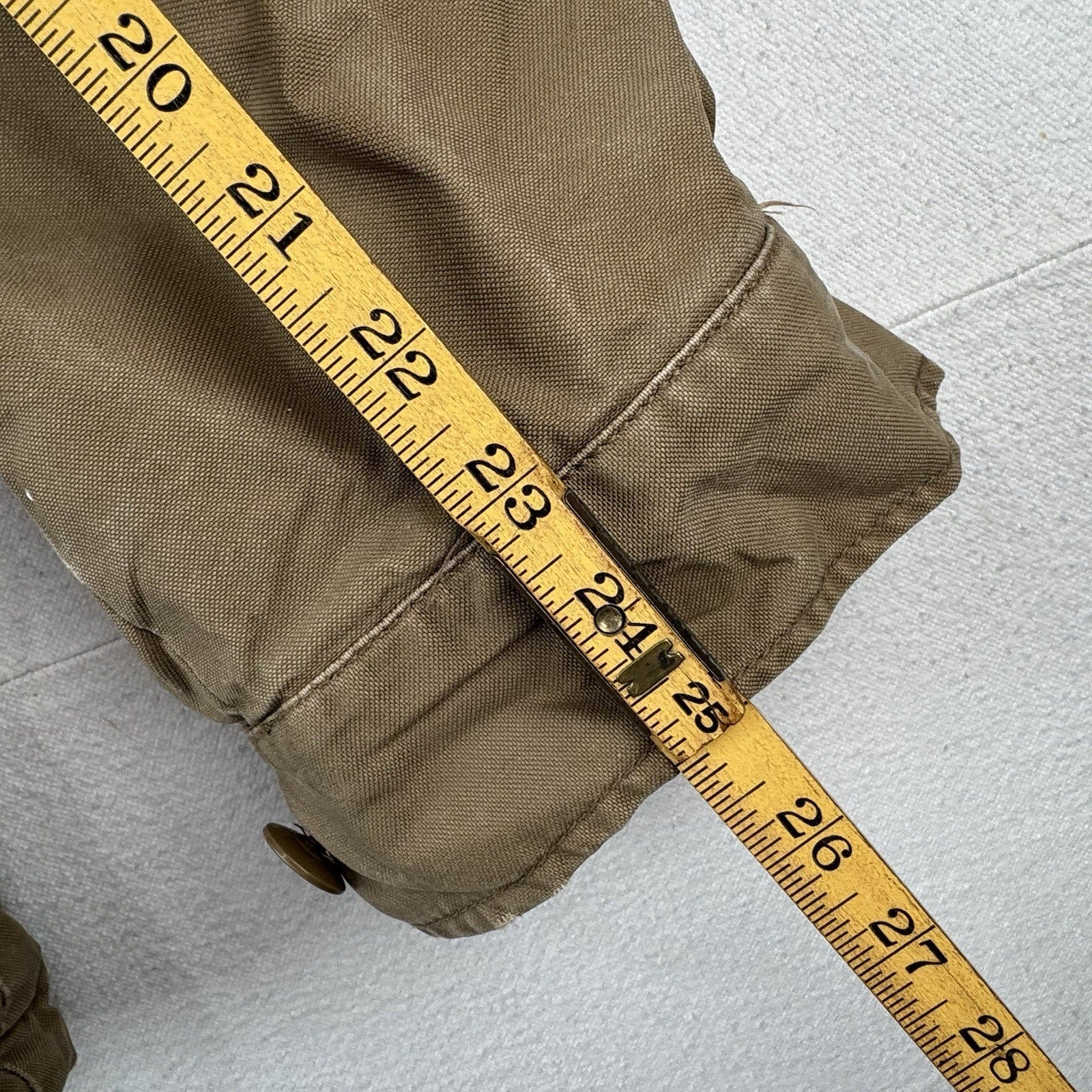 American Eagle M-65 Style Field Jacket Mens L Khaki Military Stowaway Hood *Read