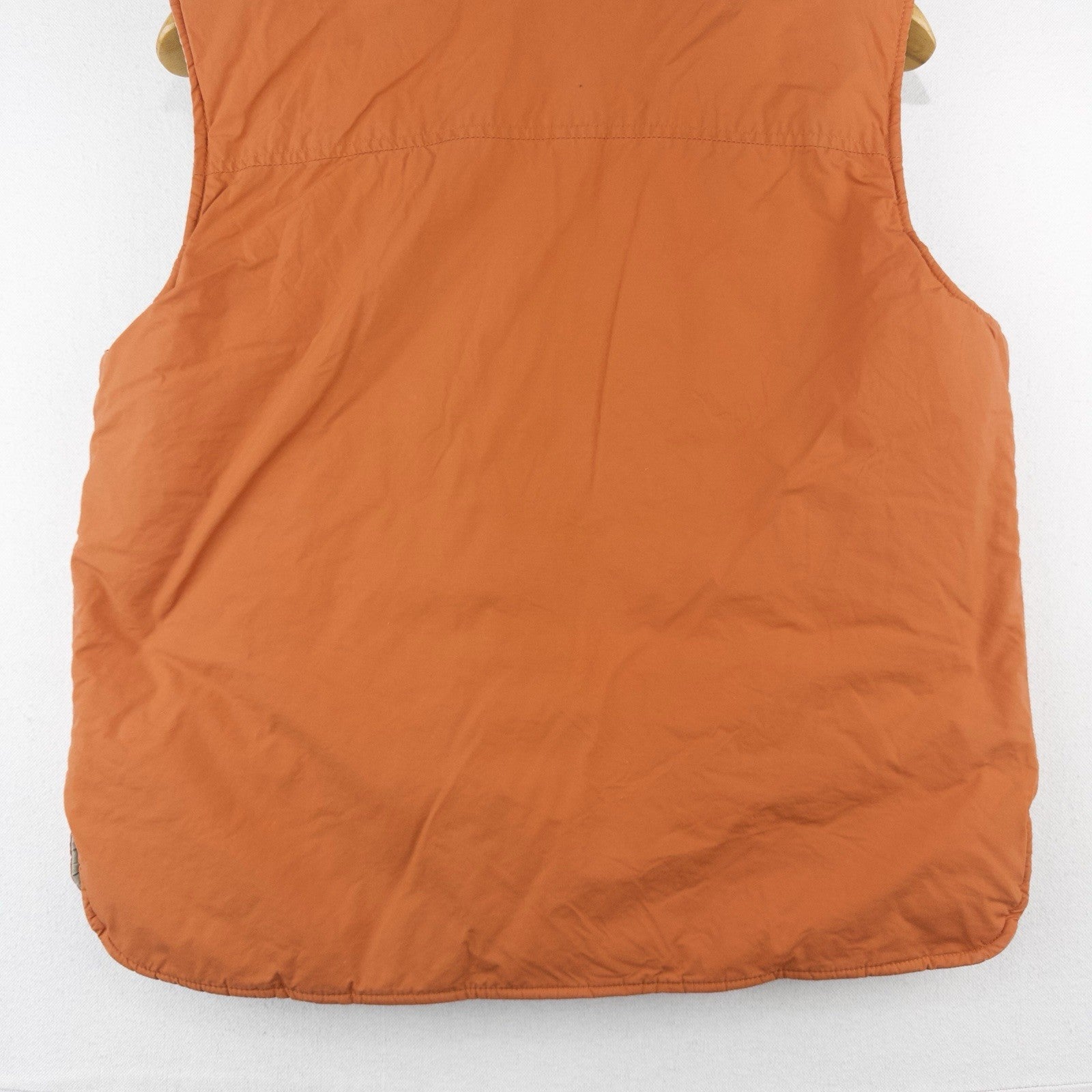 J.Crew Puffer Vest Full Zip Orange Women’s Large Hidden Hood Snaps