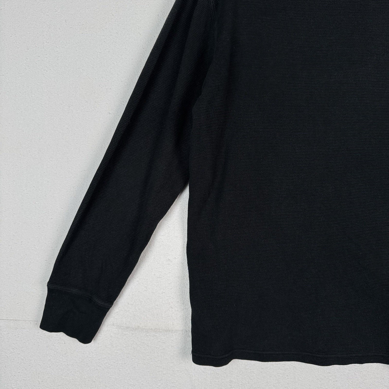Polo Ralph Lauren Men's Large Thermal Shirt Waffle Knit Black Sleepwear