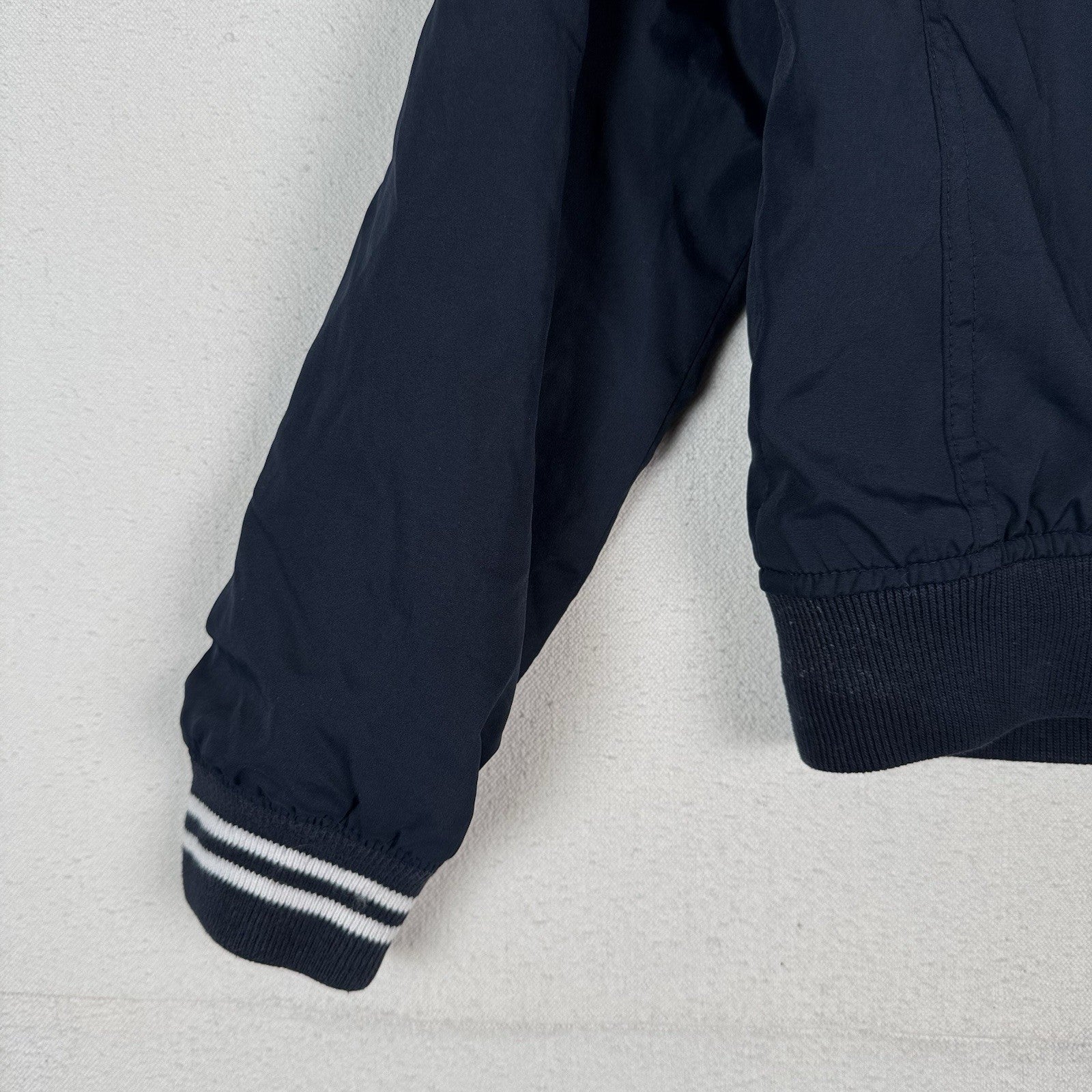 Abercrombie and Fitch Removable Hood Baseball Jacket Blue Boys Youth XL (16)