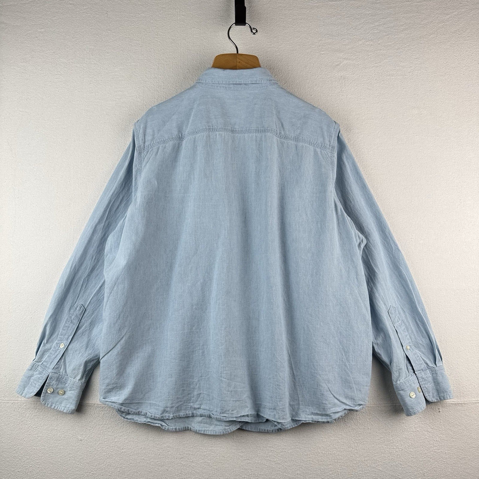 Lauren Ralph Lauren Women's 2X Blue Chambray Button Down Shirt 100% Cotton