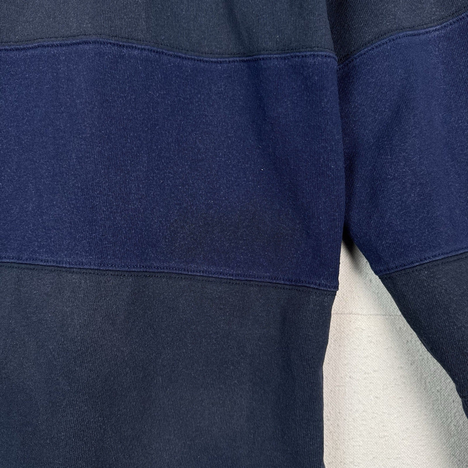 Eddie Bauer Mens Large Blue Striped Collared Rugby Polo Long Sleeve *Read
