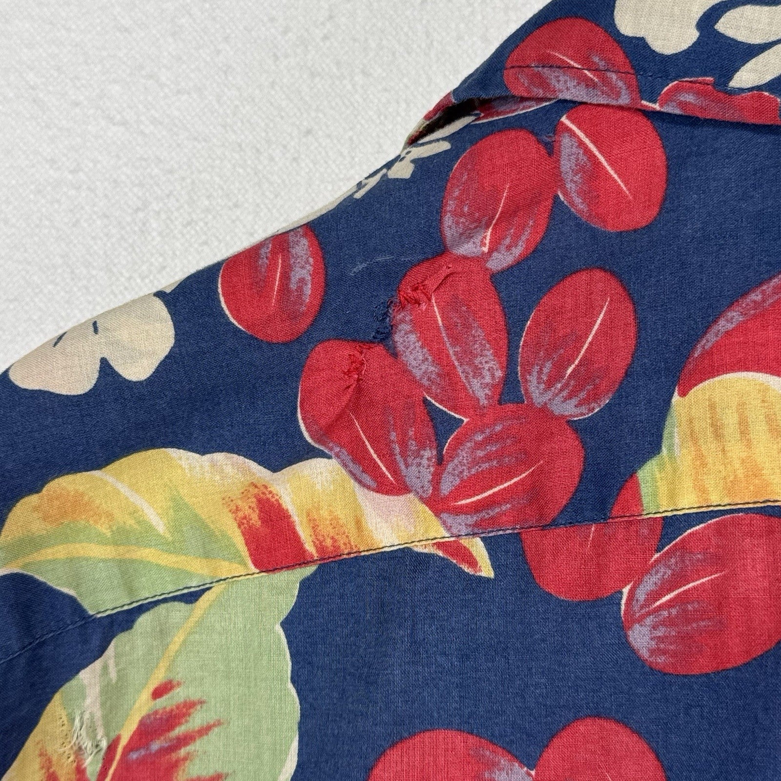 90’s Vtg Polo Ralph Lauren Floral Hawaiian Shirt 2XL Caldwell Loop Collar *Read