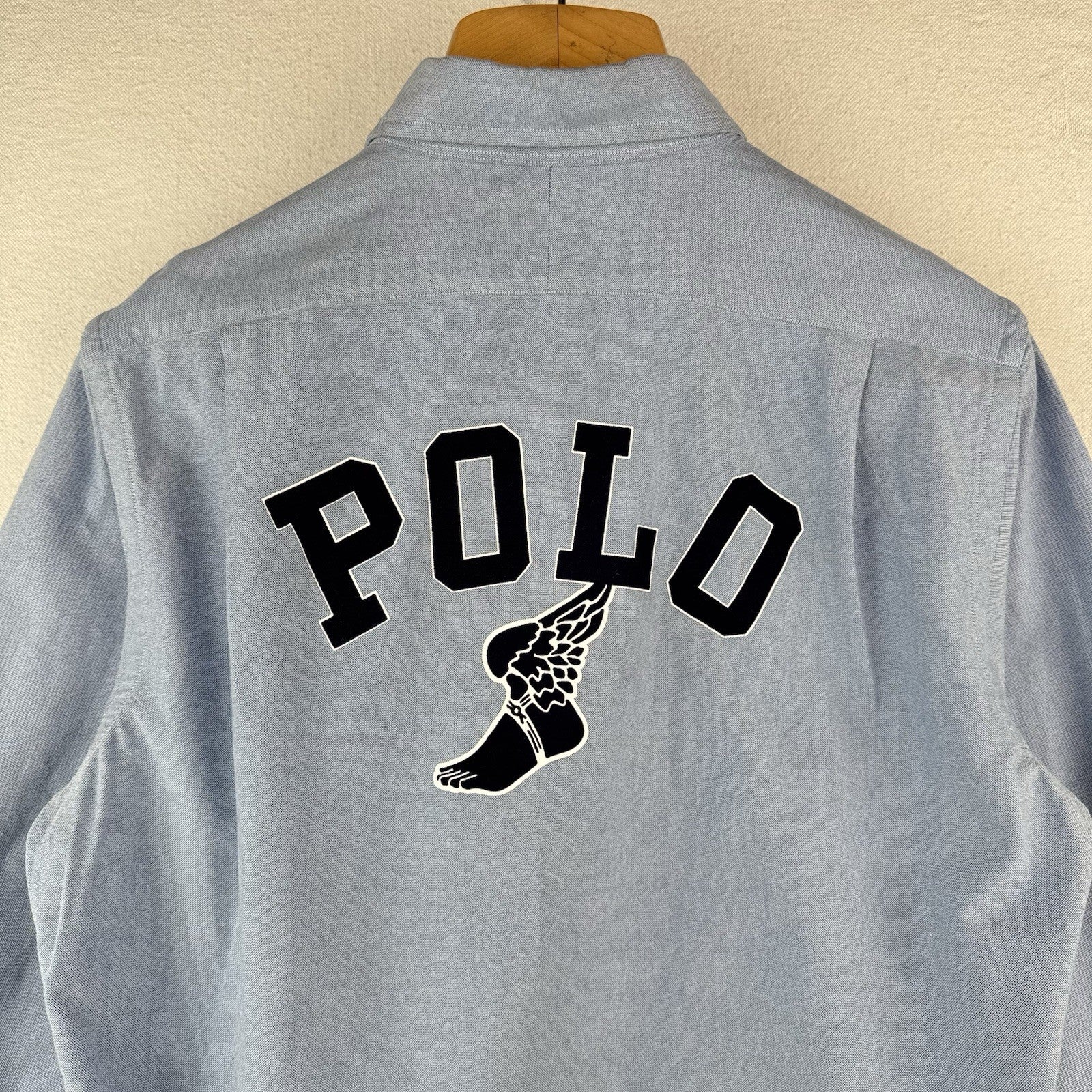 Polo Ralph Lauren Men’s M Classic-Fit Embroidered P-Wing Oxford Shirt Blue