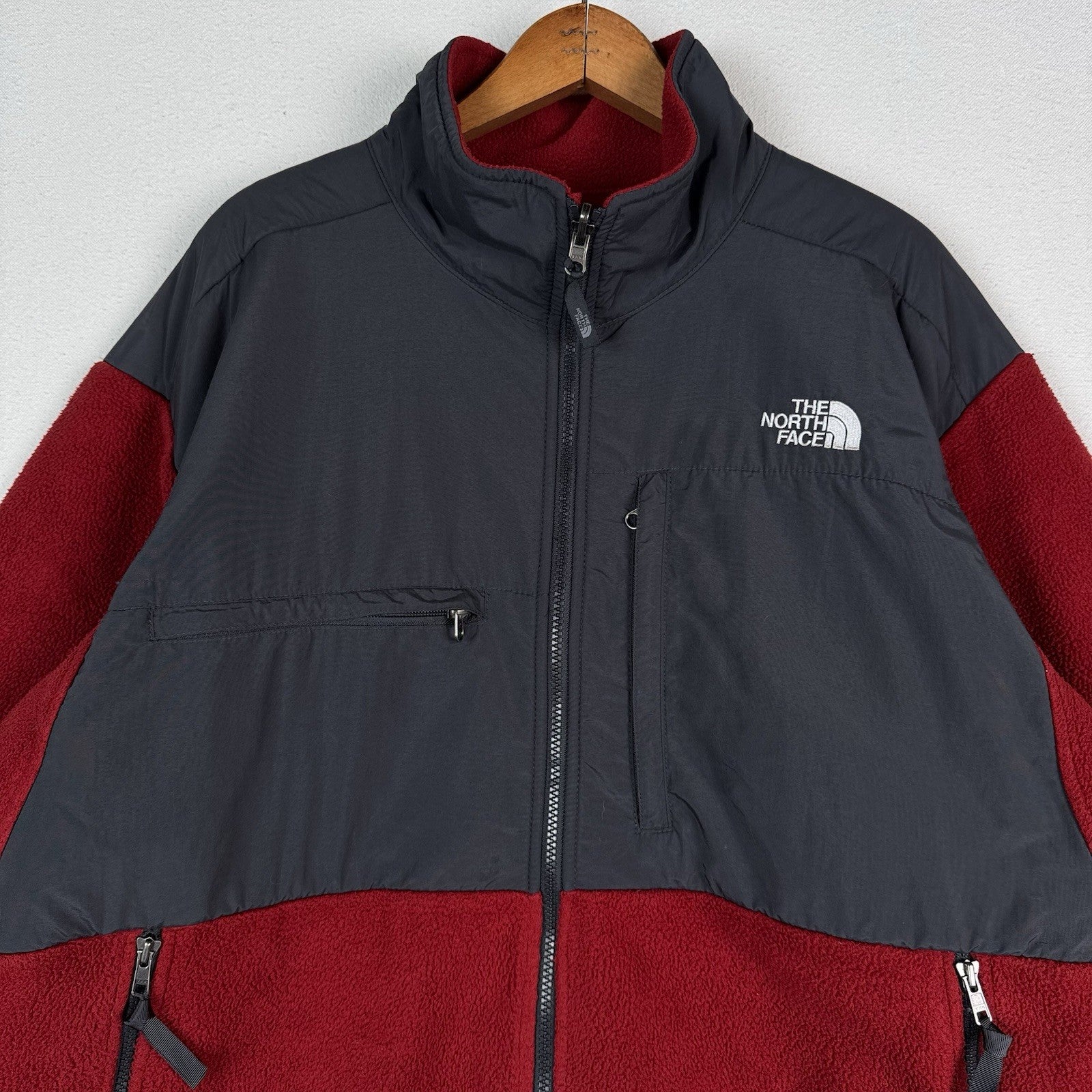 Vintage The North Face Denali Polartec Fleece Jacket Men’s Red/Gray Full Zip XL