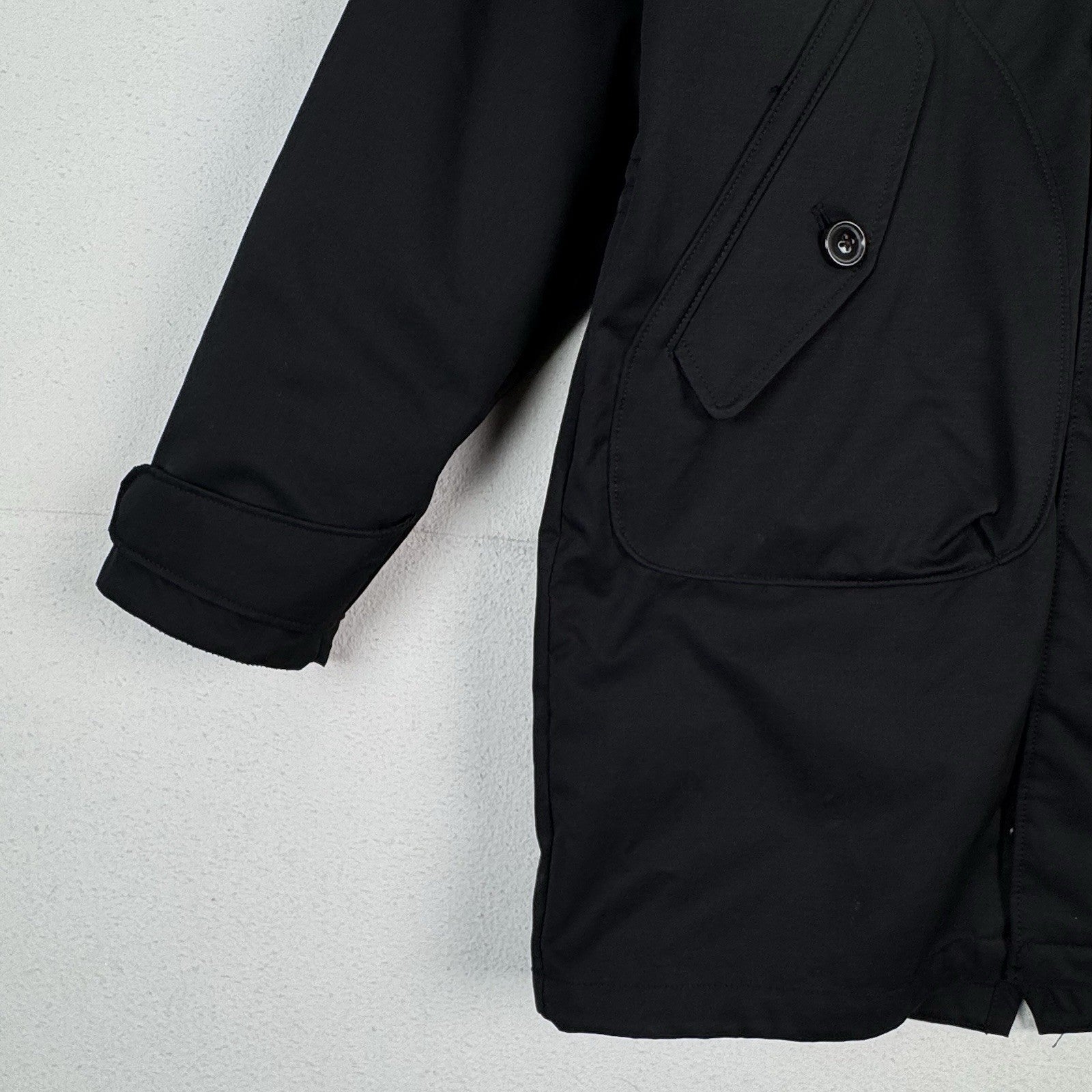 Abercrombie & Fitch Water Resistant Down Lined Black Parka Men’s M *No Hood Fur*