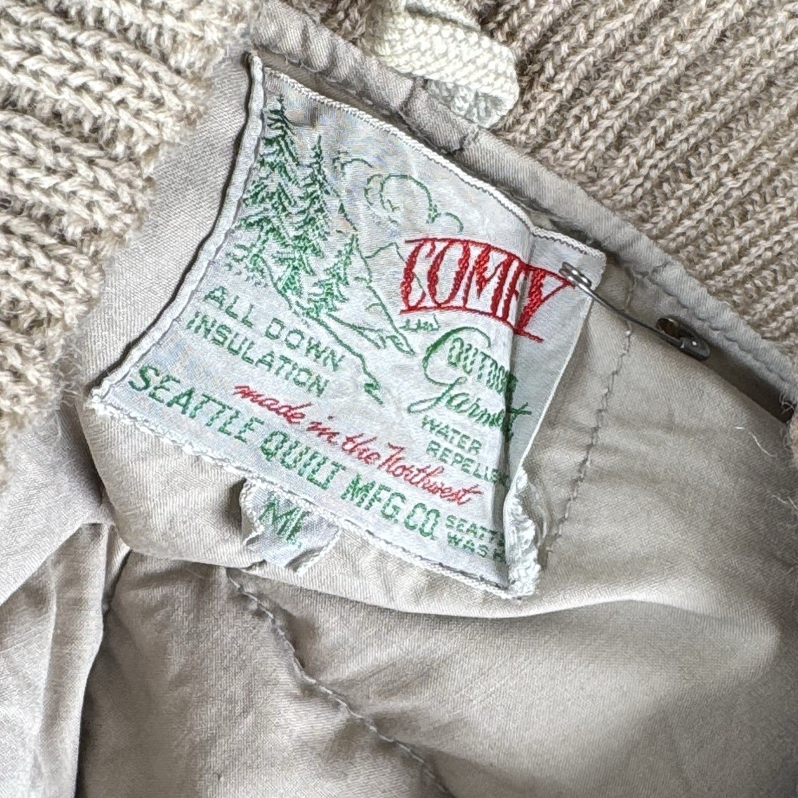 50-60’s Comfy Seattle Quilt Vintage Down Insulated Water Repellent Medium Jacket