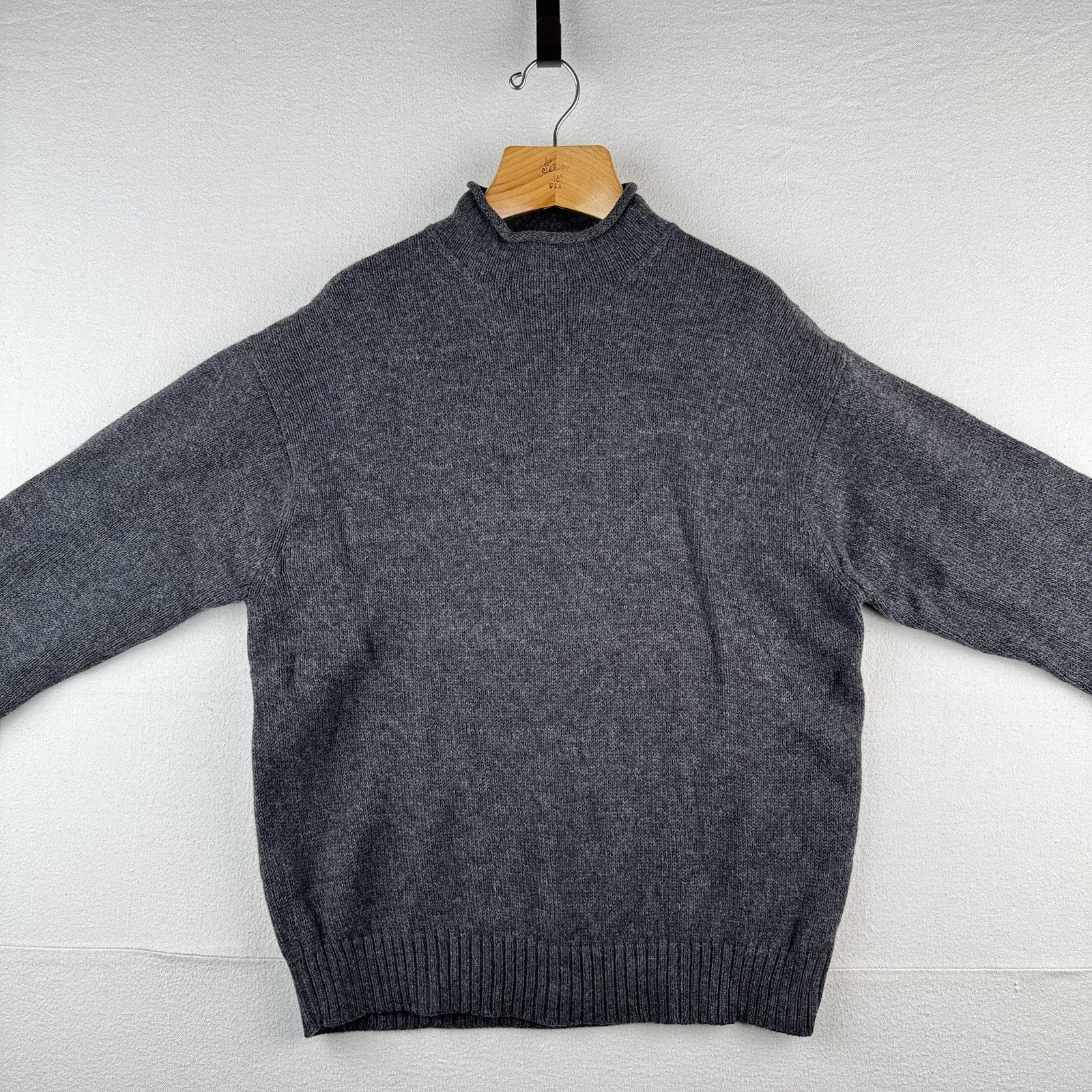90’s Vtg Polo Ralph Lauren Roll Neck Wool Knit Sweater Mens XL Gray