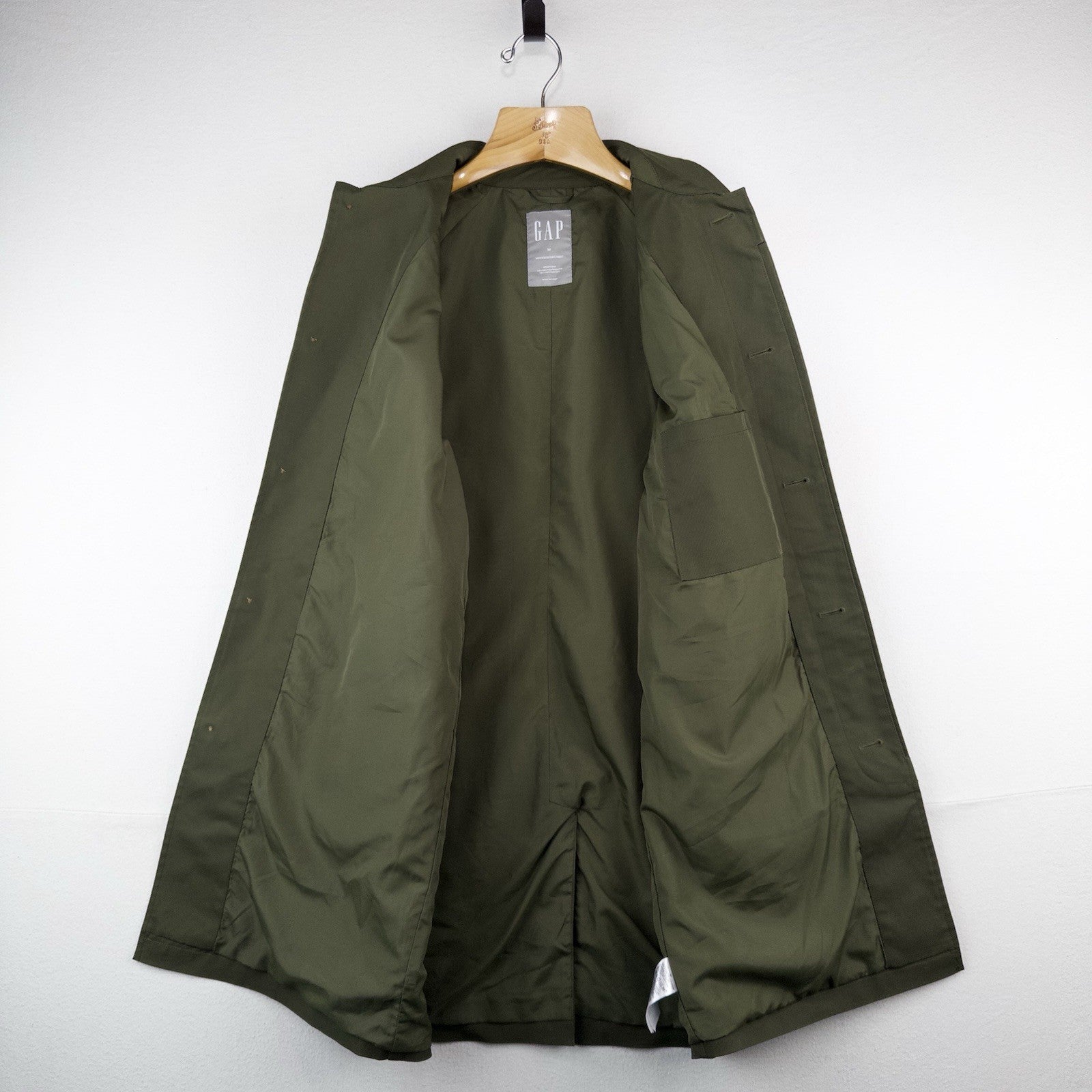 Gap Mac Rain Coat Olive Green Men’s M Relaxed Fit Water Resistant Wind Proof