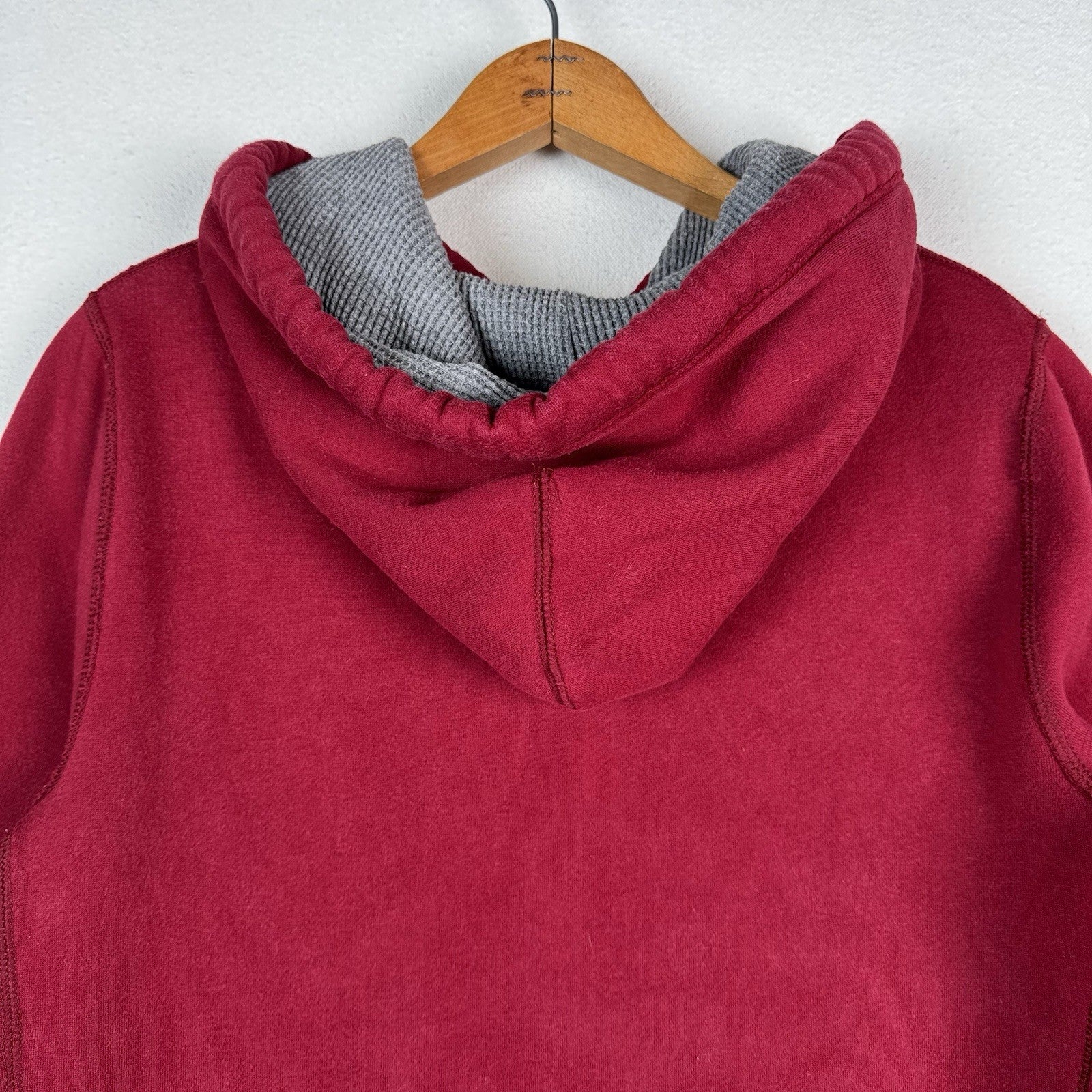 Abercrombie & Fitch Large Maroon Red Thermal Hoodie Pullover Sweatshirt Muscle