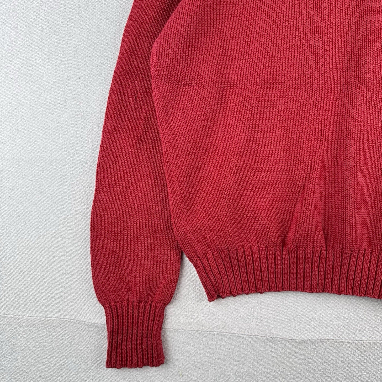Vintage Ralph Lauren Polo Sport Men’s L 100% Cotton Crewneck Sweater Red