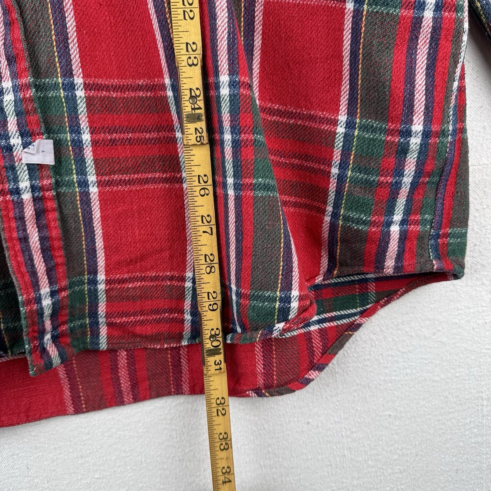 Vtg Polo Ralph Lauren Lowell Sport Red Green Button Up Heavy Flannel Shirt Large