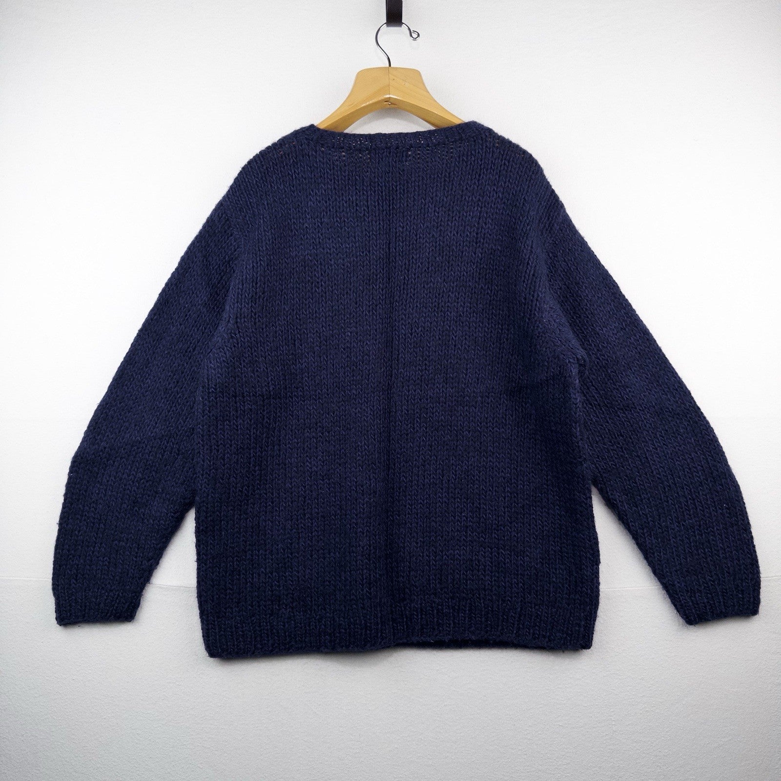 90’s Vtg LL Bean Wool Sweater Chunky Blue Knit Classic Minimalist Women’s XL