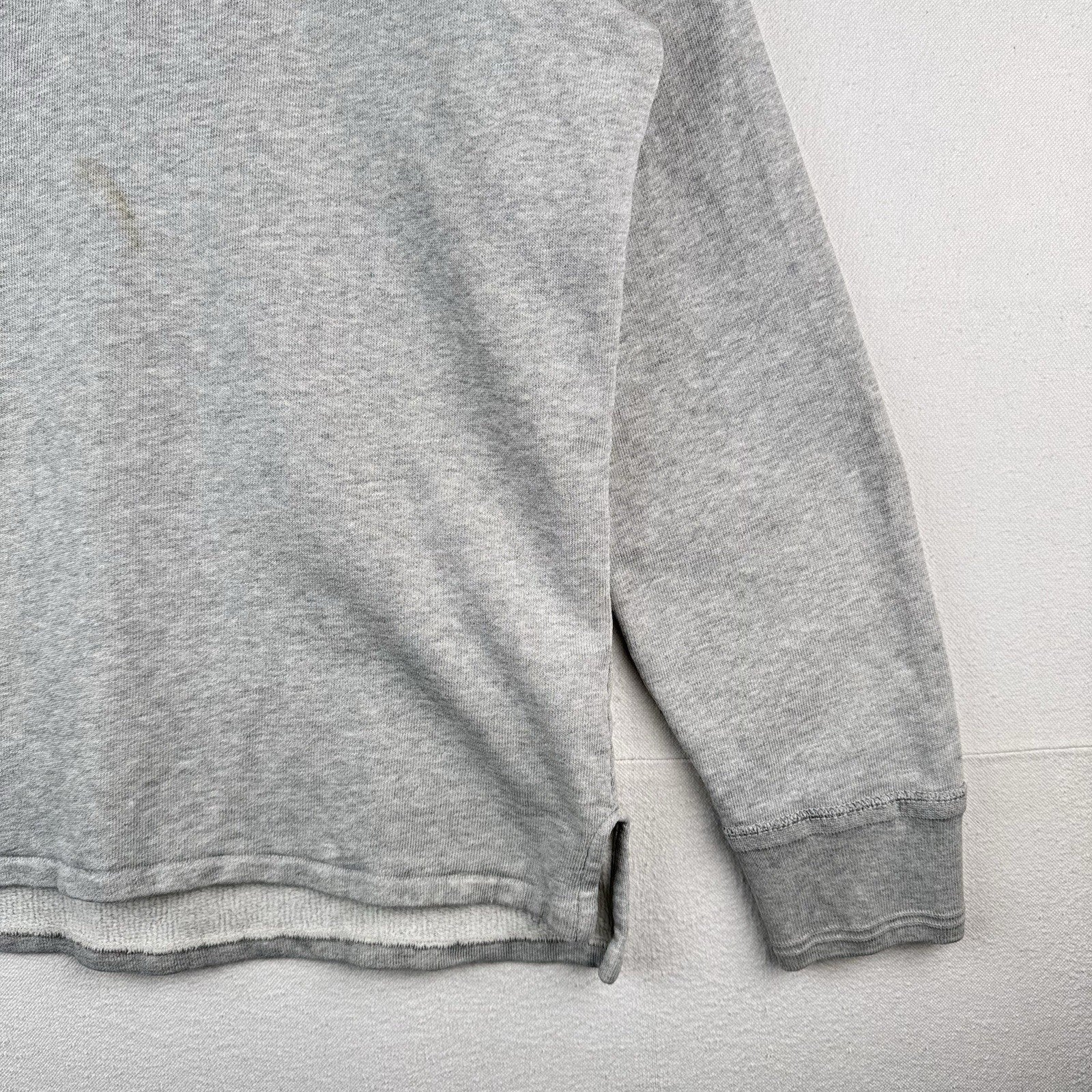 90s Vintage Polo Ralph Lauren Mens Large Henley Sweatshirt Gray *Distressed