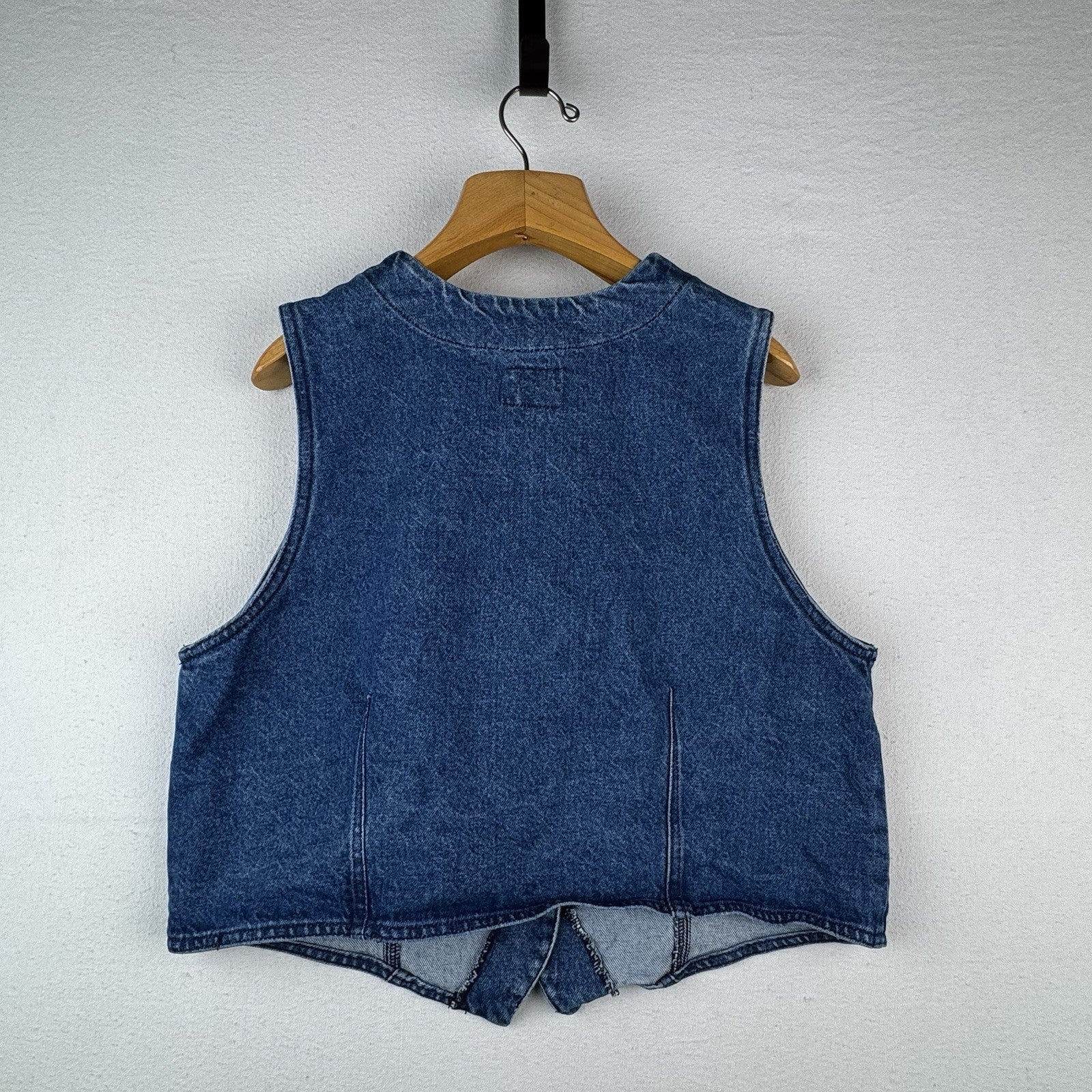 90’s Vintage Roper Blue Denim Vest XL 100% Cotton Western Made In USA 22”