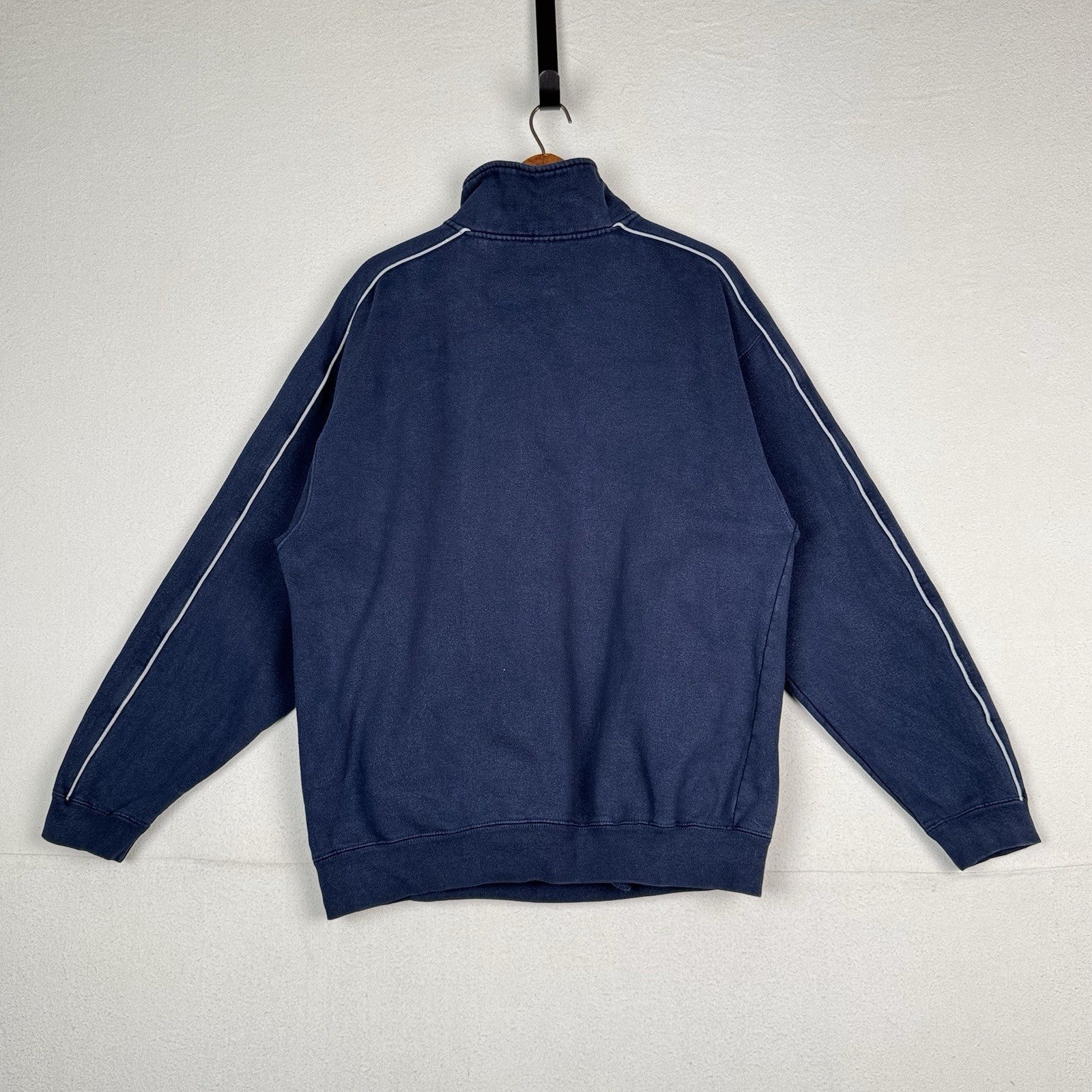 Vintage US Air Force Blue Quarter Zip Oarsman Sweatshirt Men’s Large Reflective