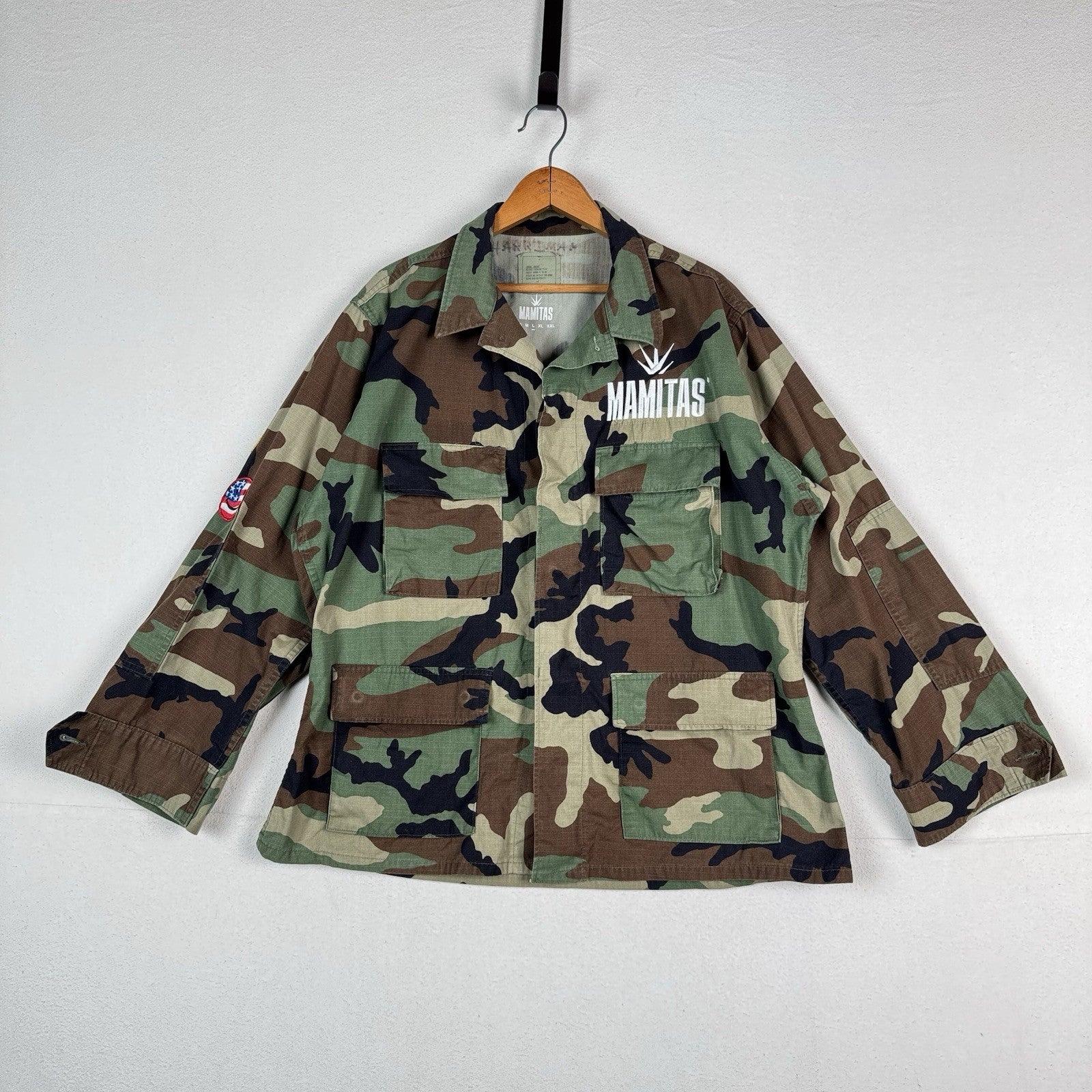 Army Woodland Mamitas Tequila Military Field Jacket Men’s Large Special Edition