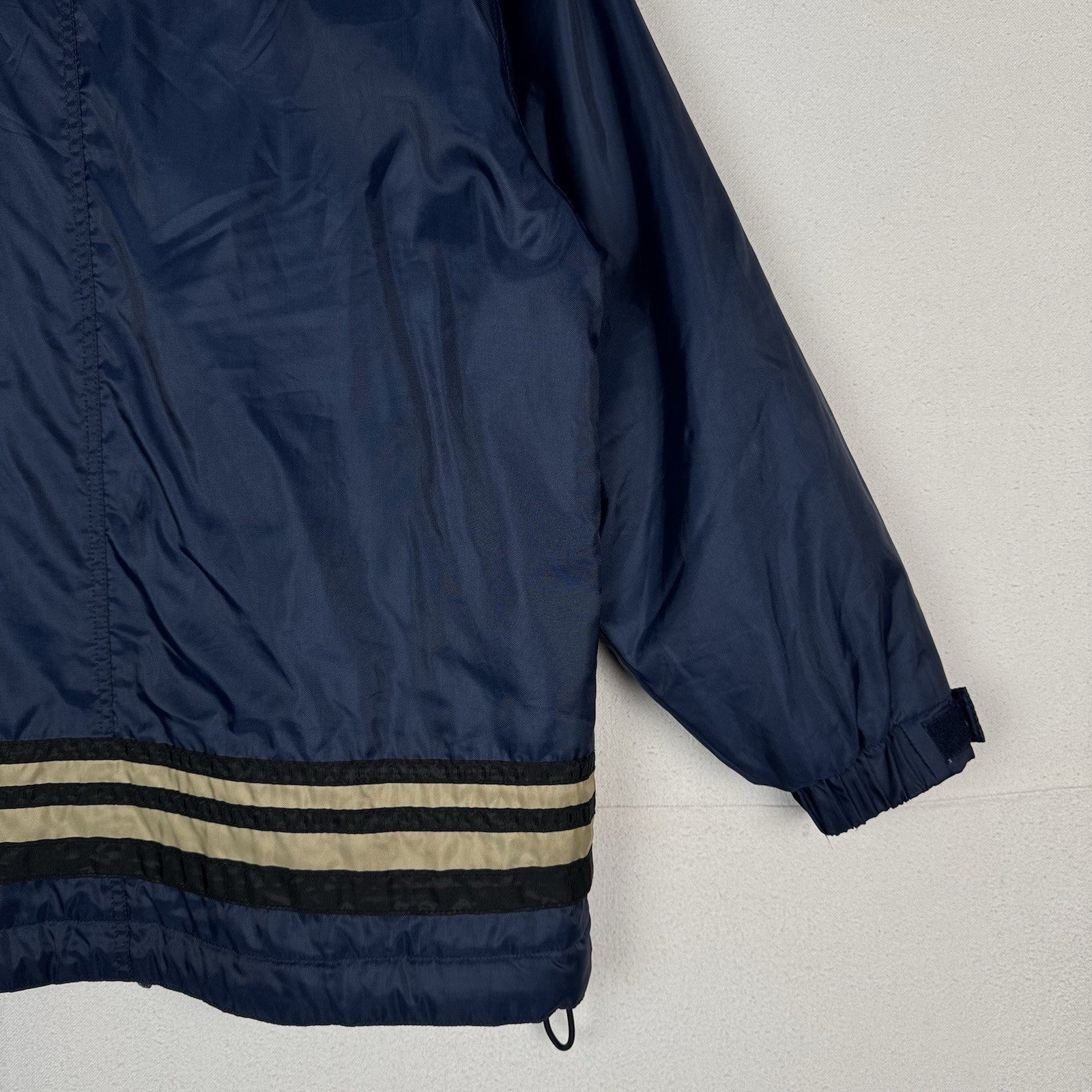 Vintage American Eagle Parka Size S Full Zip Heavyweight Sherpa Nylon Blue 90s
