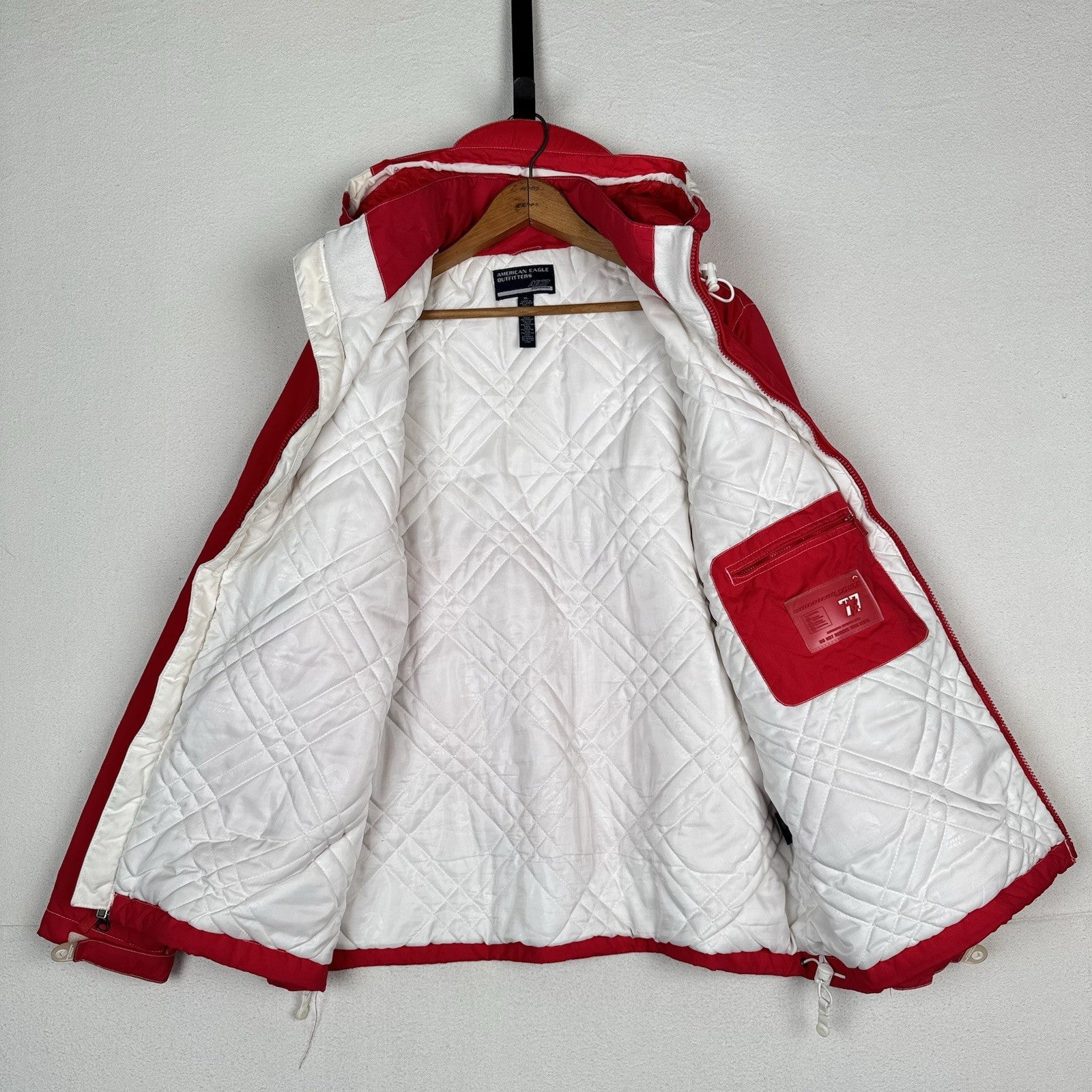 Vintage American Eagle Outfitters Performance Zip Hood Ski Jacket Adult XL Red